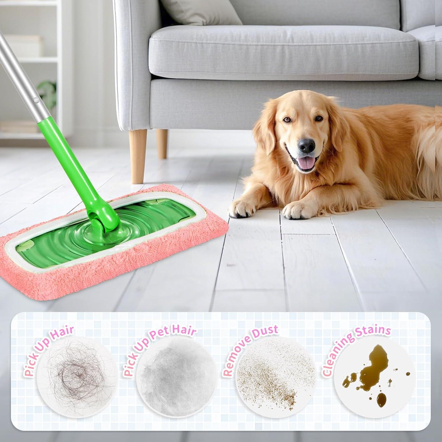 Paquete de 8 Almohadillas de Mopa Reutilizables Nicemiya Rosa