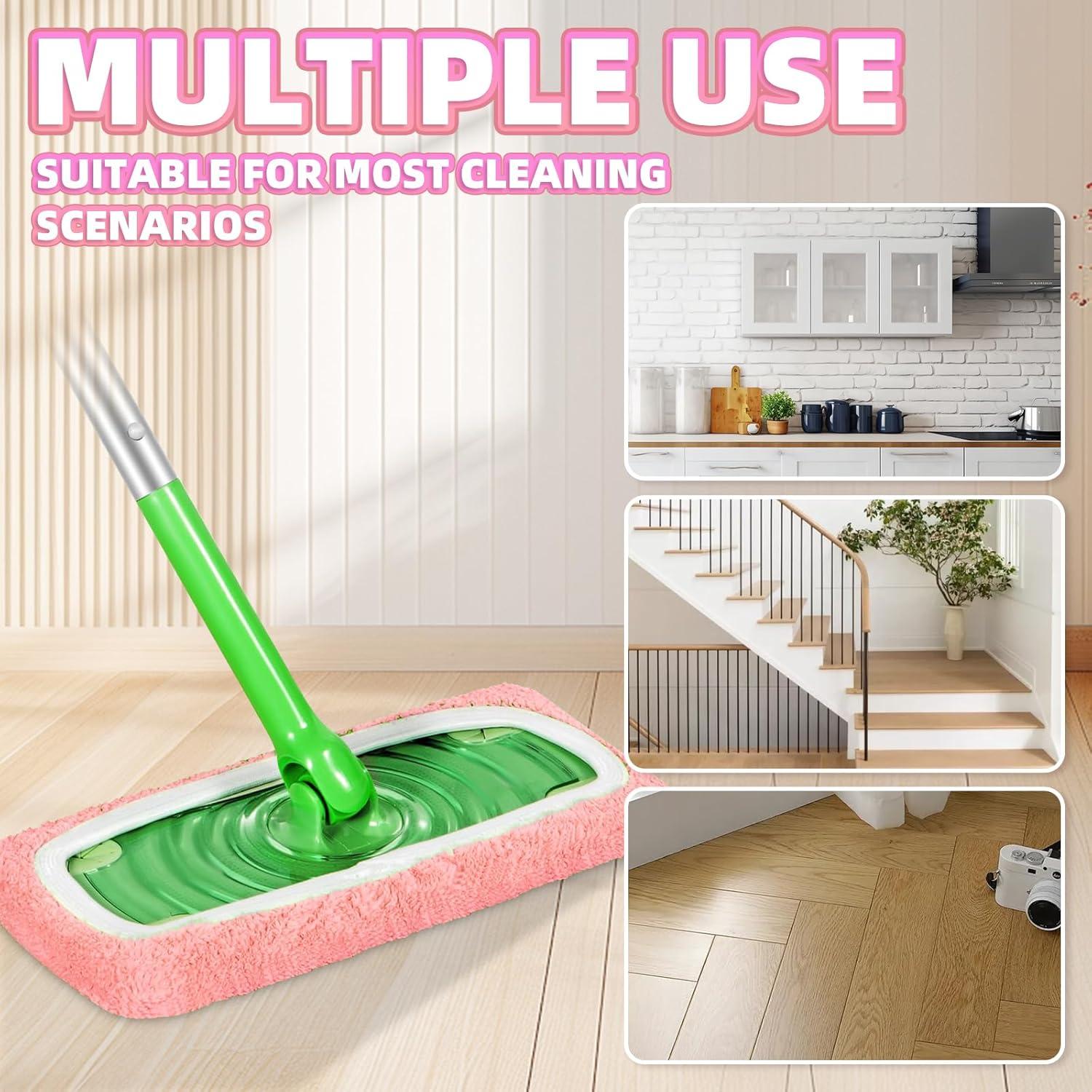 Paquete de 8 Almohadillas de Mopa Reutilizables Nicemiya Rosa