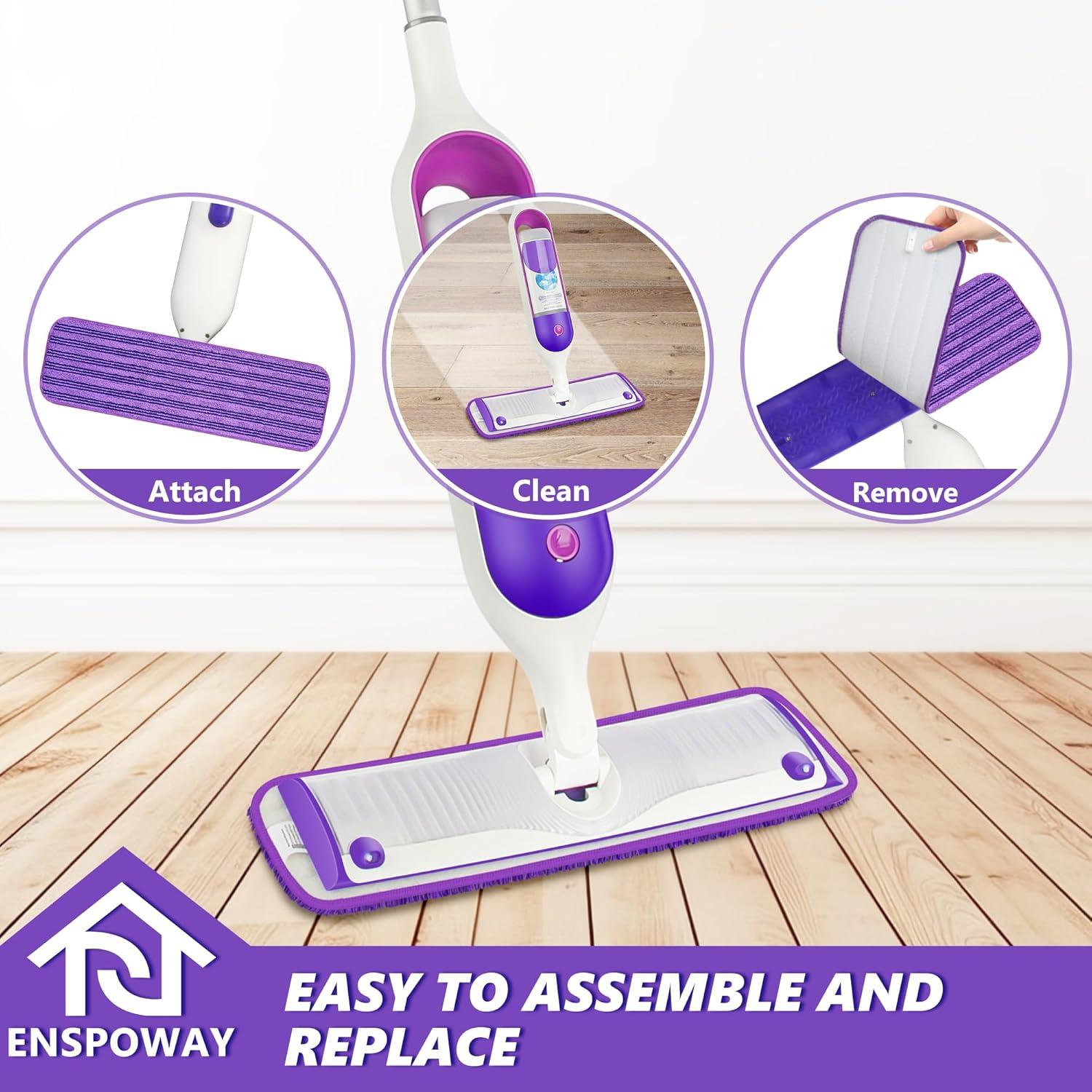 Recargas de Mopa Reutilizables Moradas para Swiffer Power Mop - 4 Paños de Microfibra 38 cm