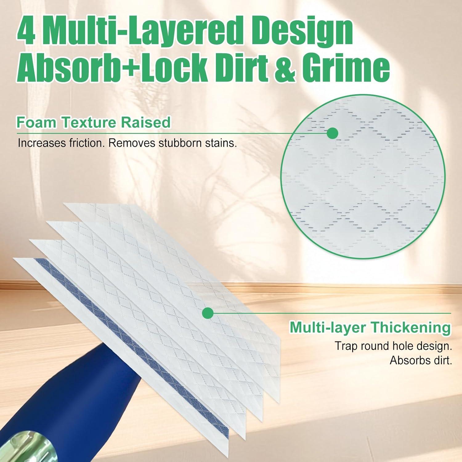 60 Almohadillas de Limpieza Profunda ZQZiQi para Trapeadores 45.72x12.7cm