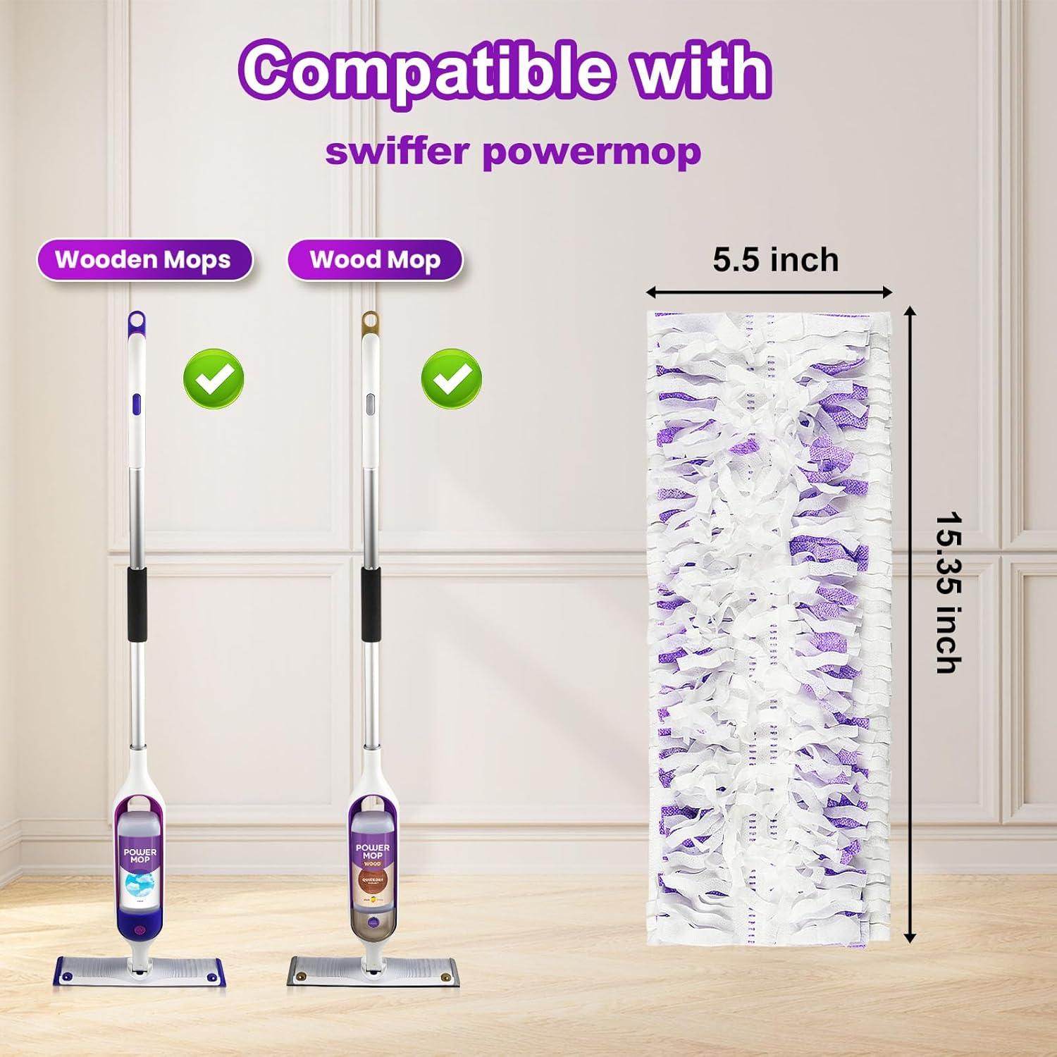 20 Paños Desechables Compatibles Swiffer PowerMop 14x39cm