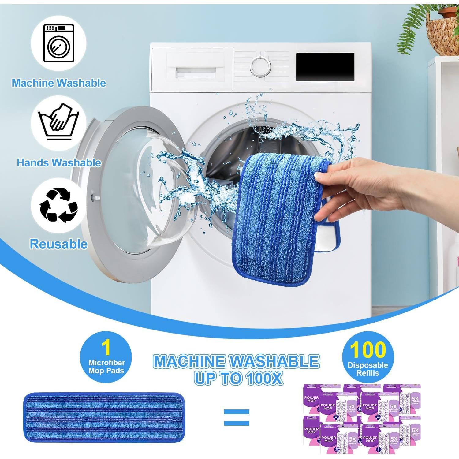 Paquete de 4 Almohadillas Reutilizables Swiffer Power Mop 38x12cm