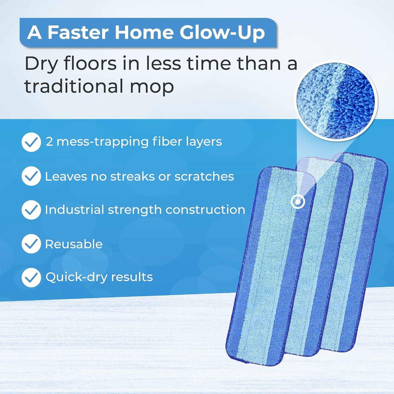Paños de Mopa de Microfibra Turbo Mops - Reemplazo para Bona 3 Unidades