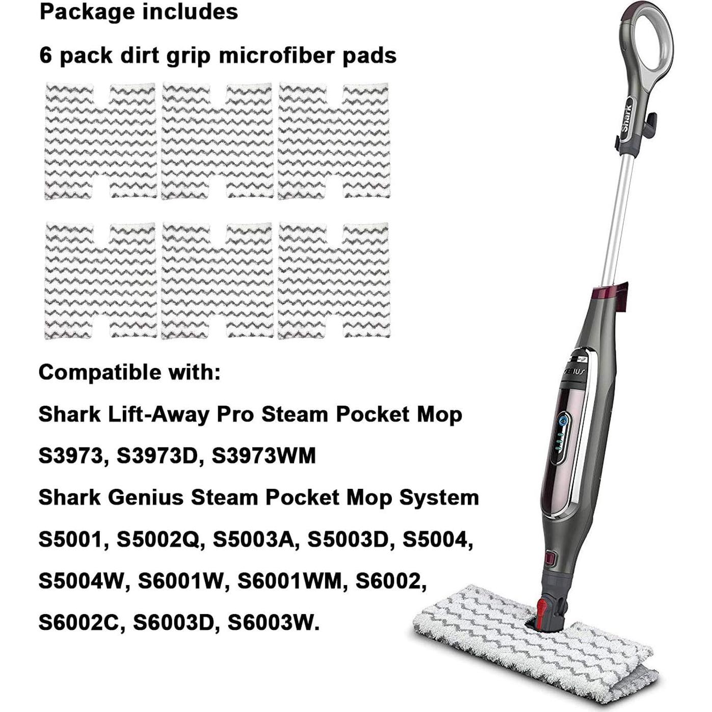 Paquete de 6 almohadillas de microfibra para mopas Shark