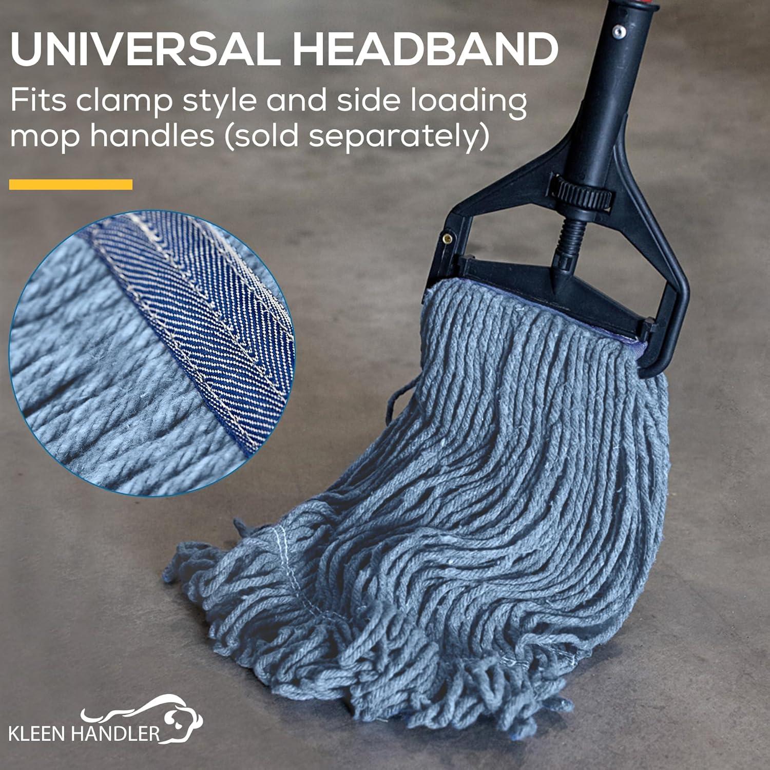 Mop KLEEN HANDLER Heavy Duty Reemplazo Algodón Azul Paquete 3