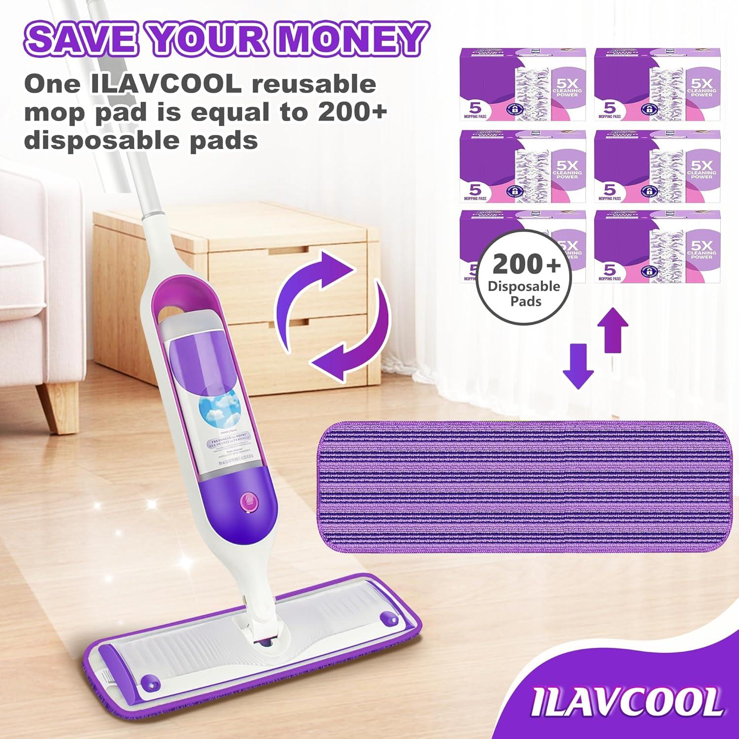 Paquete de 4 almohadillas reutilizables ILAVCOOL para Swiffer