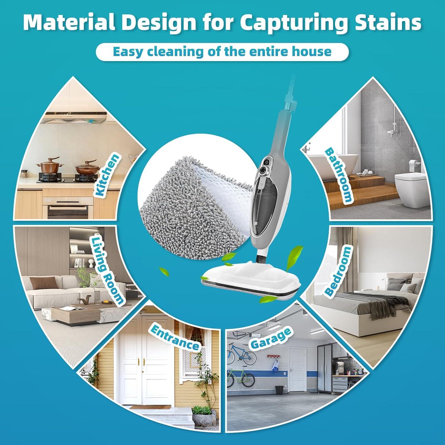 LOVECO 4 Almohadillas de Vapor Reemplazo Microfibra 31.5x15cm