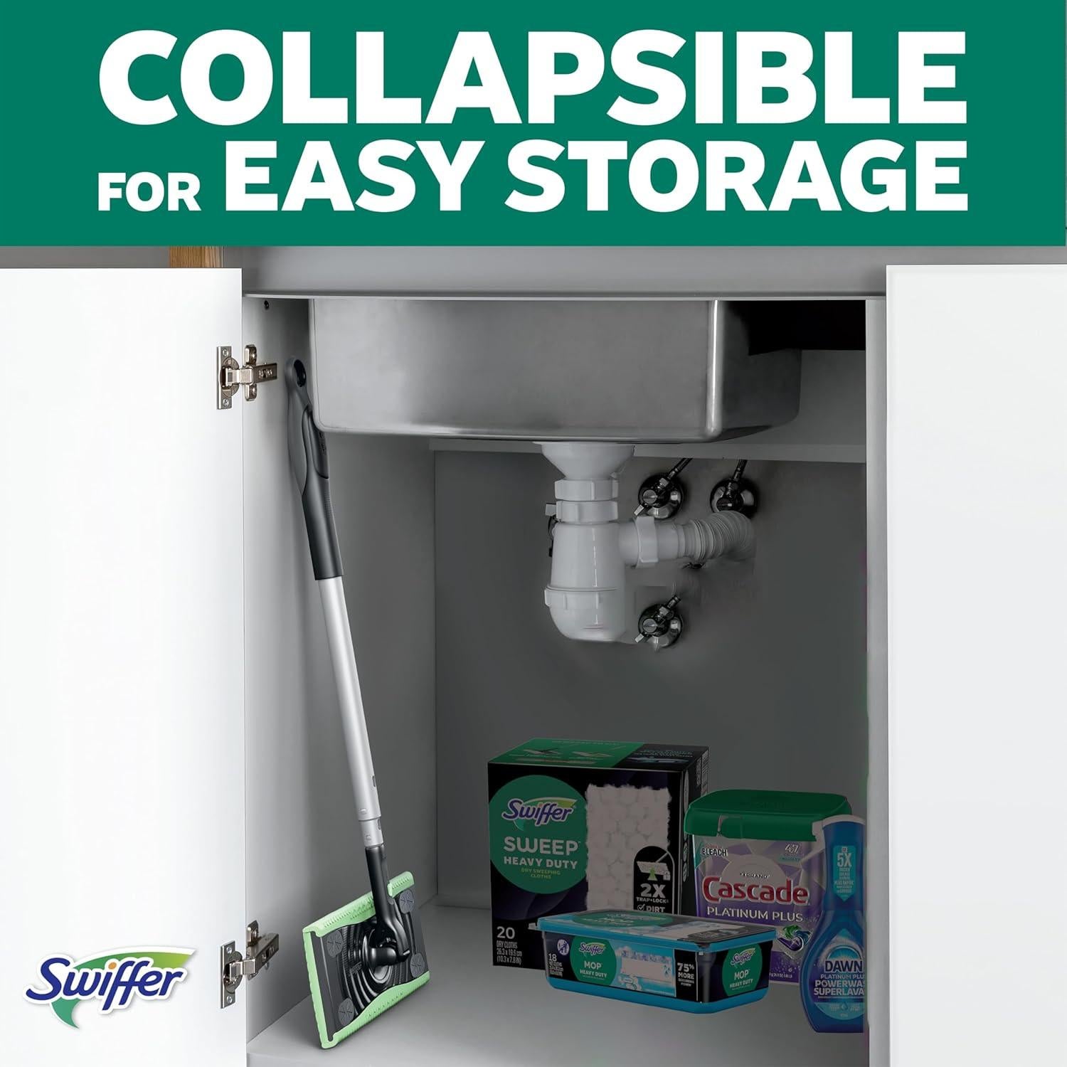 Swiffer Deluxe Kit 2-en-1 para Barrer y Trapear Pisos