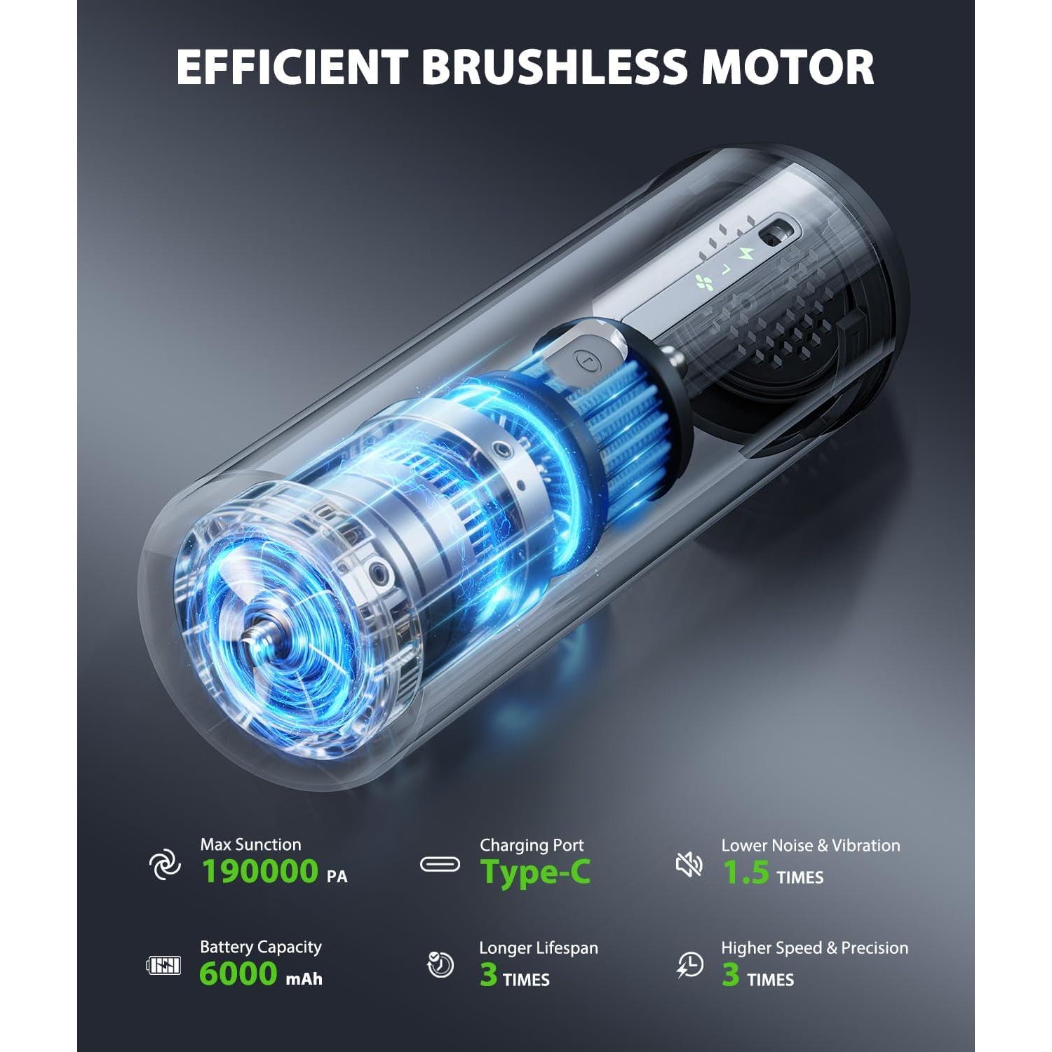 Aspiradora de Coche Portátil Voice-tank 4 en 1 16800Pa