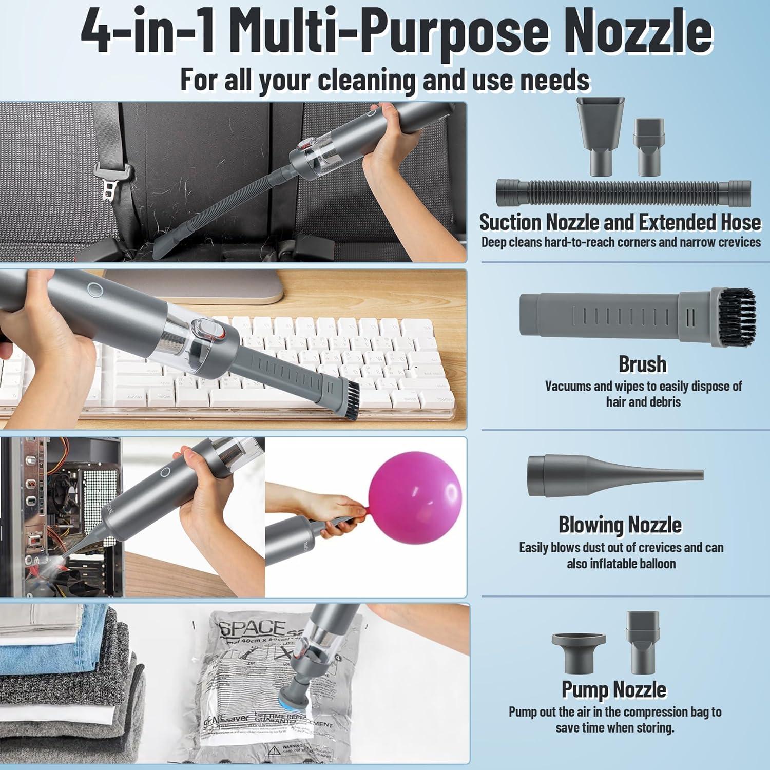 Aspiradora de Mano Inalámbrica GQIRIL GQ-4 en 1 10000PA