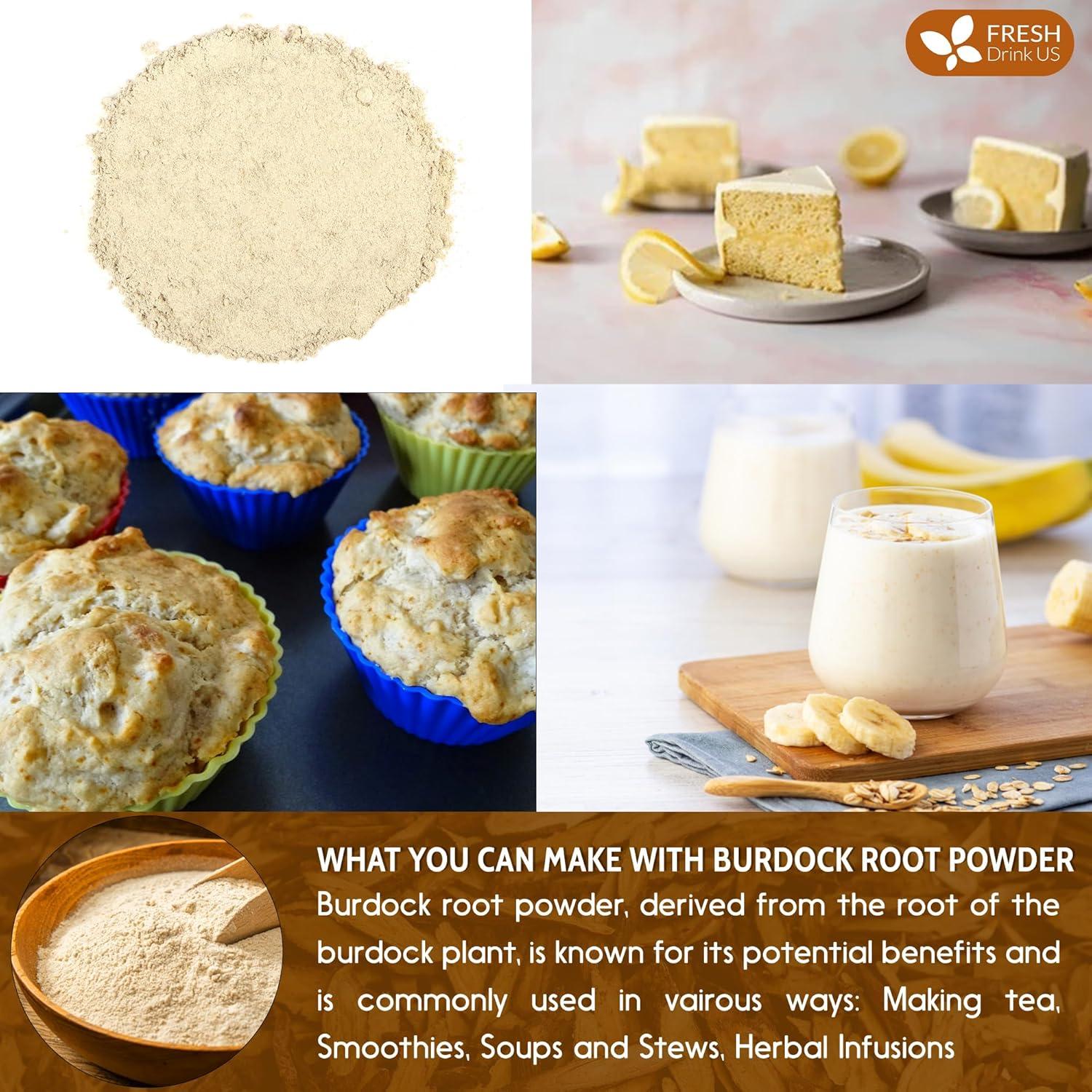 Polvo de Raíz de Bardana FreshDrinkUS 567g 100% Natural