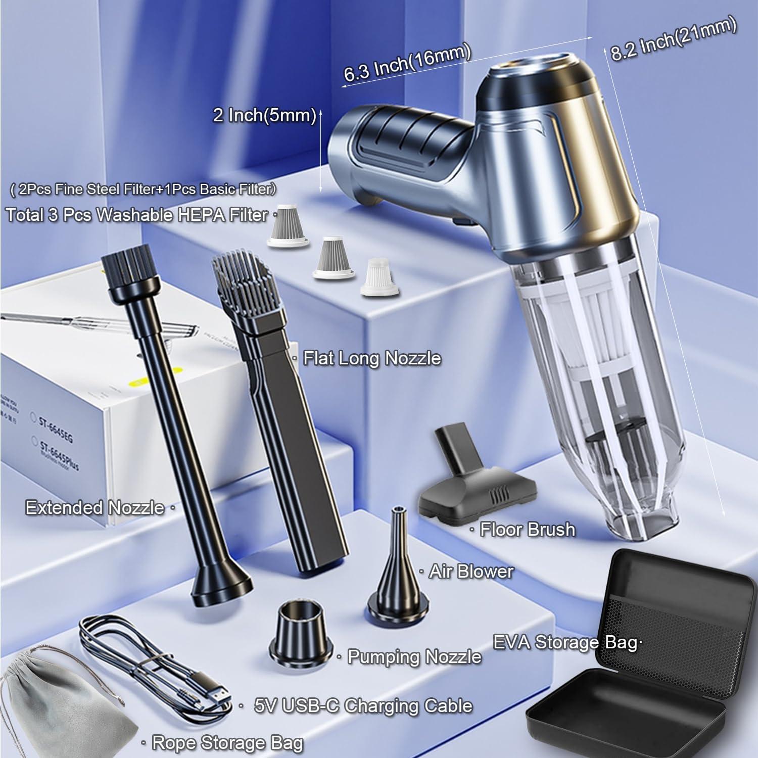 Aspiradora Mini Inalámbrica LEAPHZOT ST-6645 15000PA 3 en 1