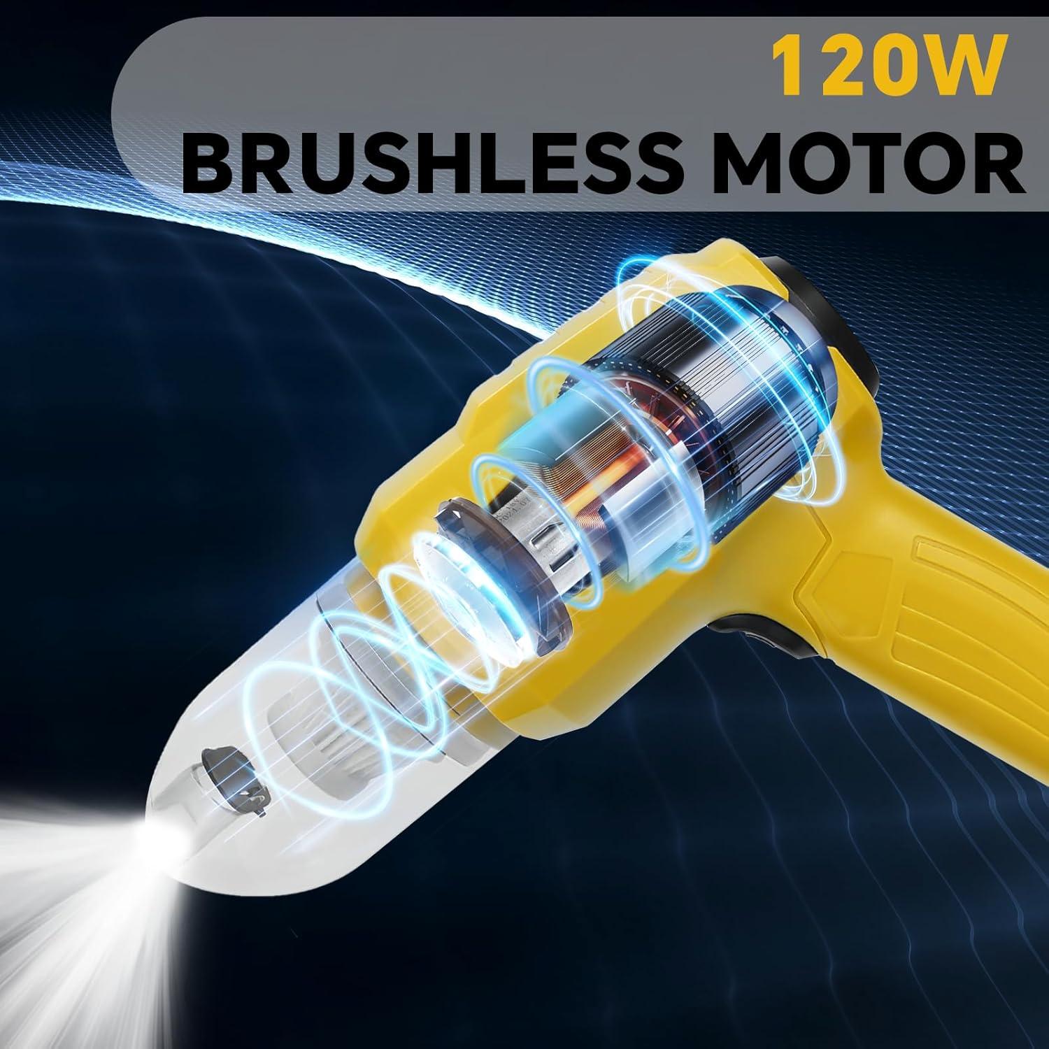 Aspiradora de Coche Inalámbrica IOHBThe DW068 120W 2 en 1