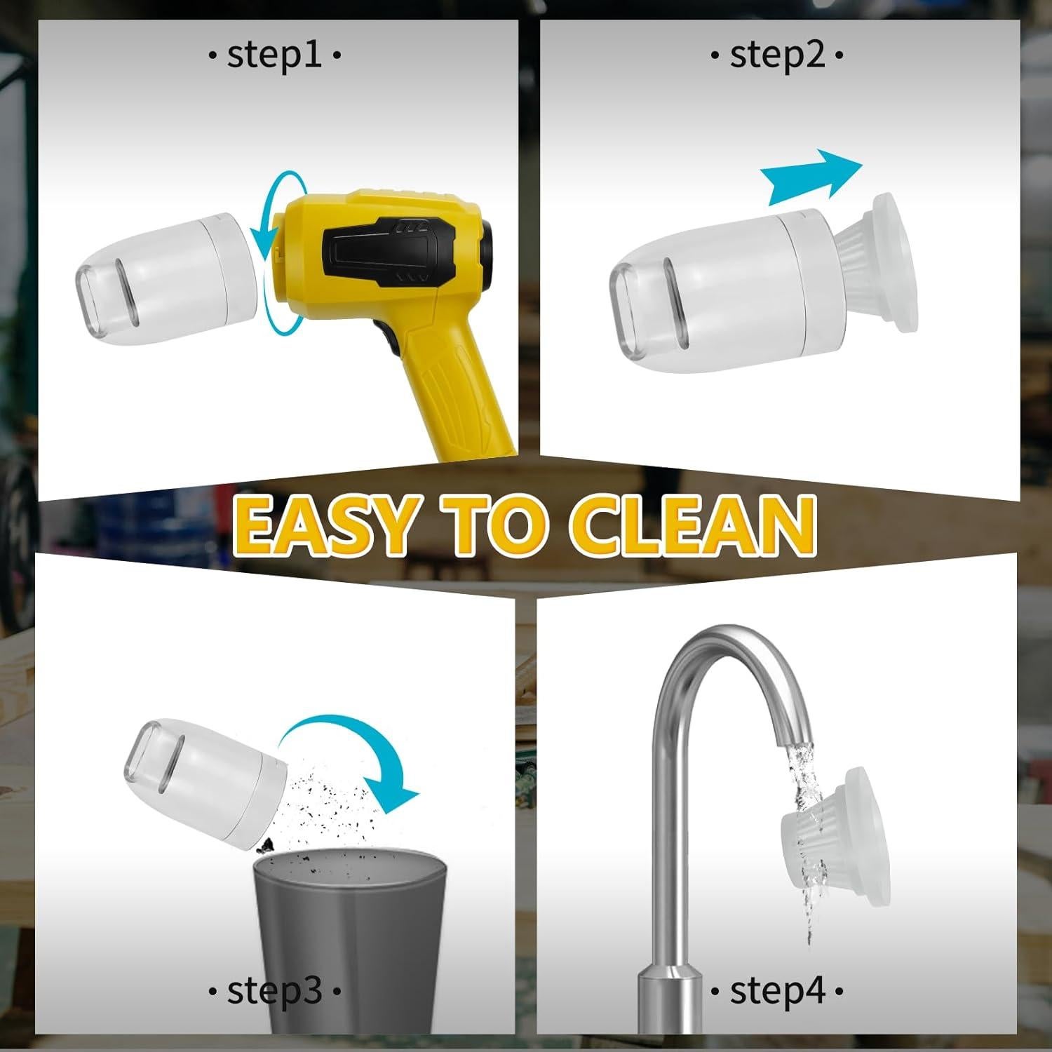 Aspiradora de Coche Inalámbrica IOHBThe DW068 120W 2 en 1