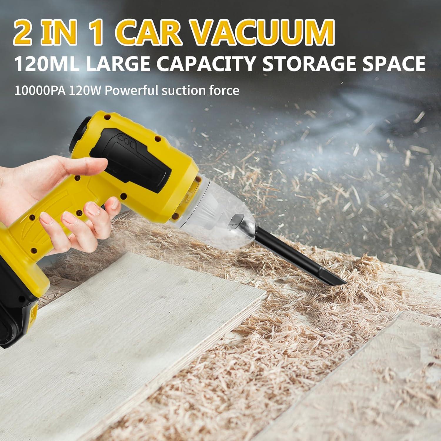 Aspiradora de Coche Inalámbrica IOHBThe DW068 120W 2 en 1