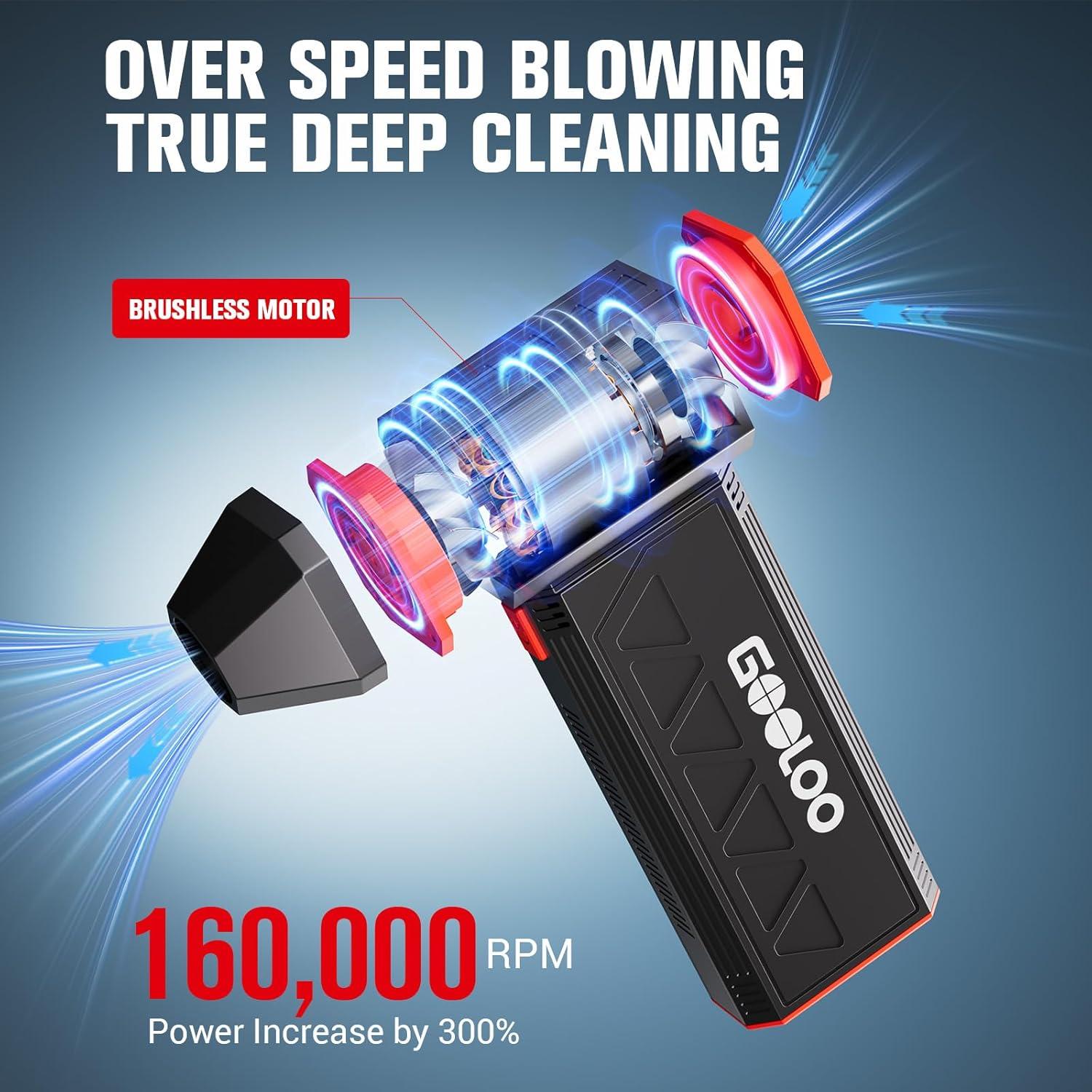 Soplador de Aire Comprimido GOOLOO F1 4 Velocidades 160000RPM