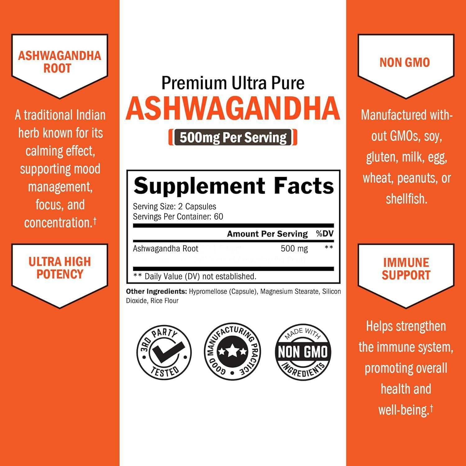 Cápsulas de Ashwagandha BioSchwartz 500mg - 120 Conteo