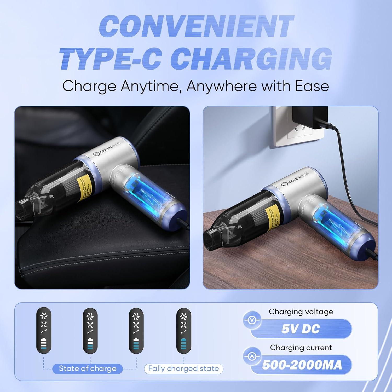 Aspiradora Portátil Inalámbrica SakerPlus DB-S03 18000Pa