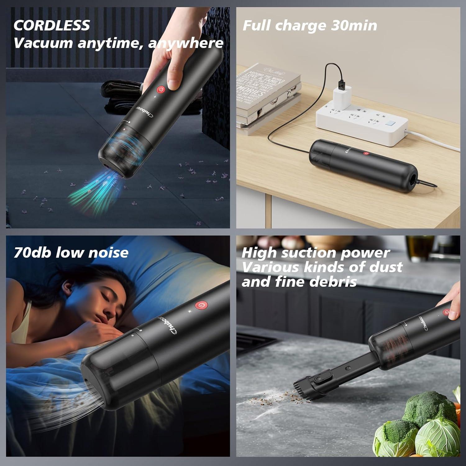 Aspiradora de Mano Inalámbrica Chuboor P10 70W 30min Negro