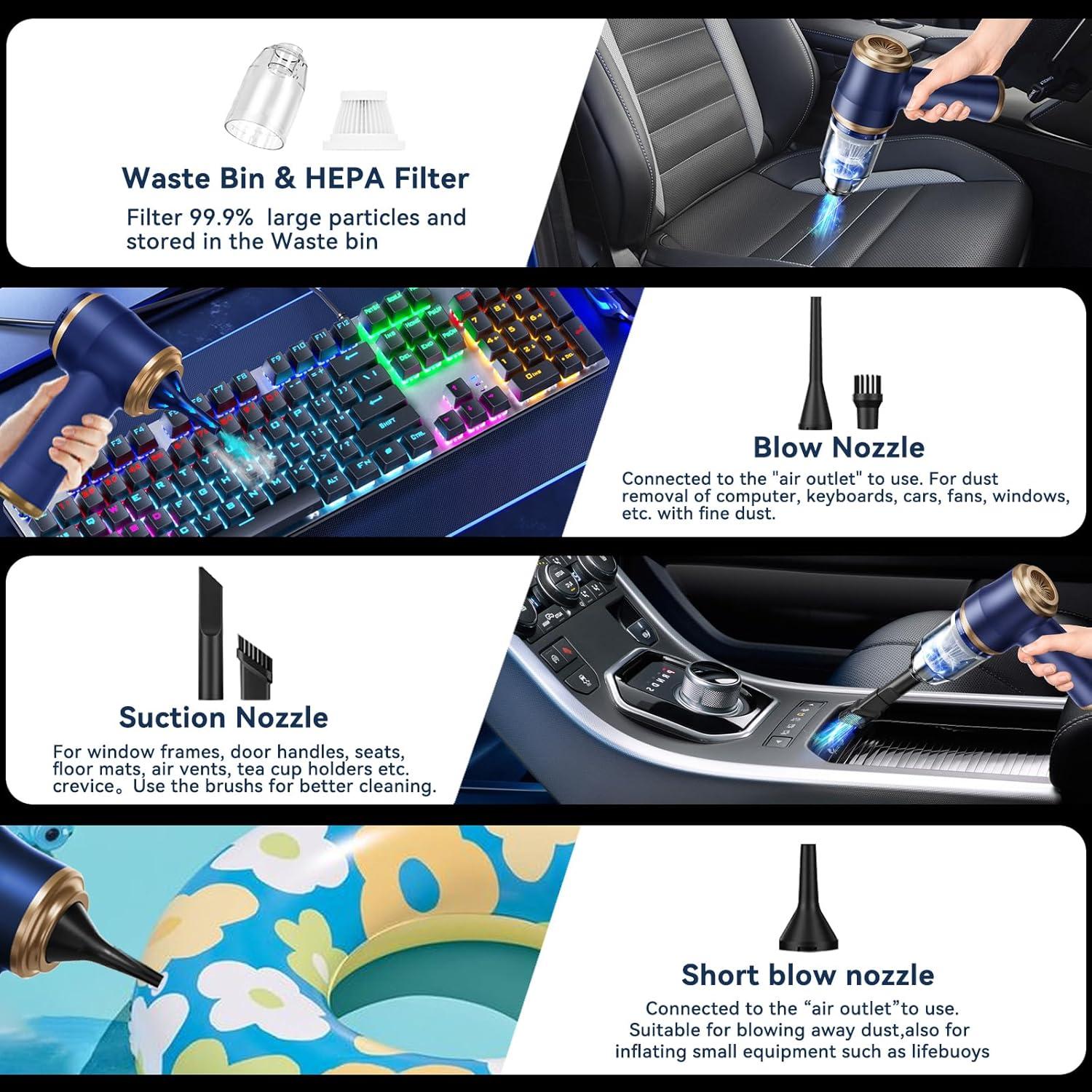 Aspiradora de Mano BELIBUY XCQ-808 Inalámbrica 20W Azul