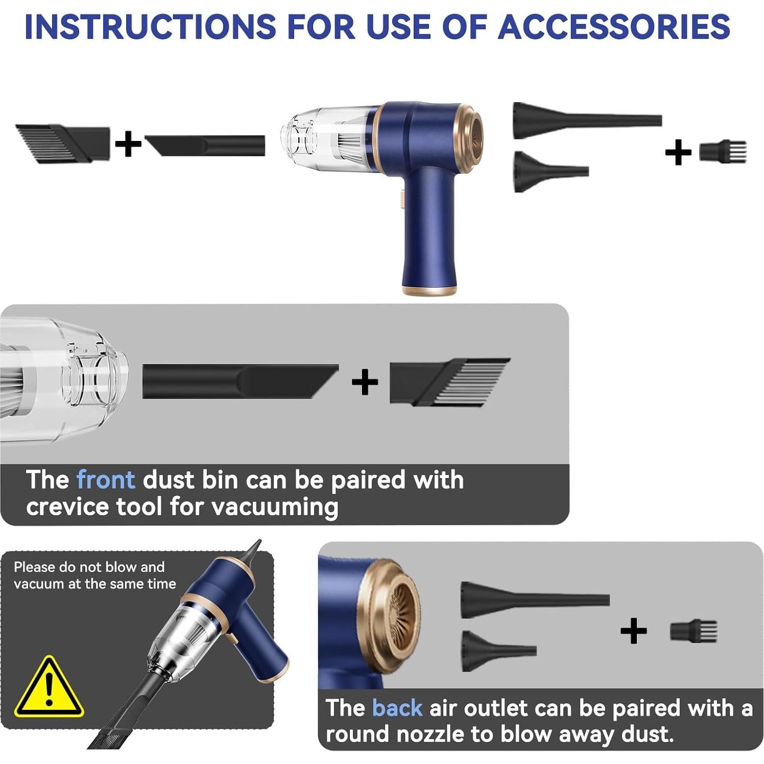 Aspiradora de Mano BELIBUY XCQ-808 Inalámbrica 20W Azul