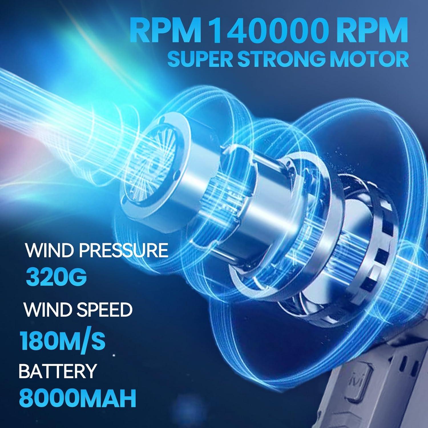 Soplador de Aire Comprimido Tumyow 140000 RPM Inalámbrico