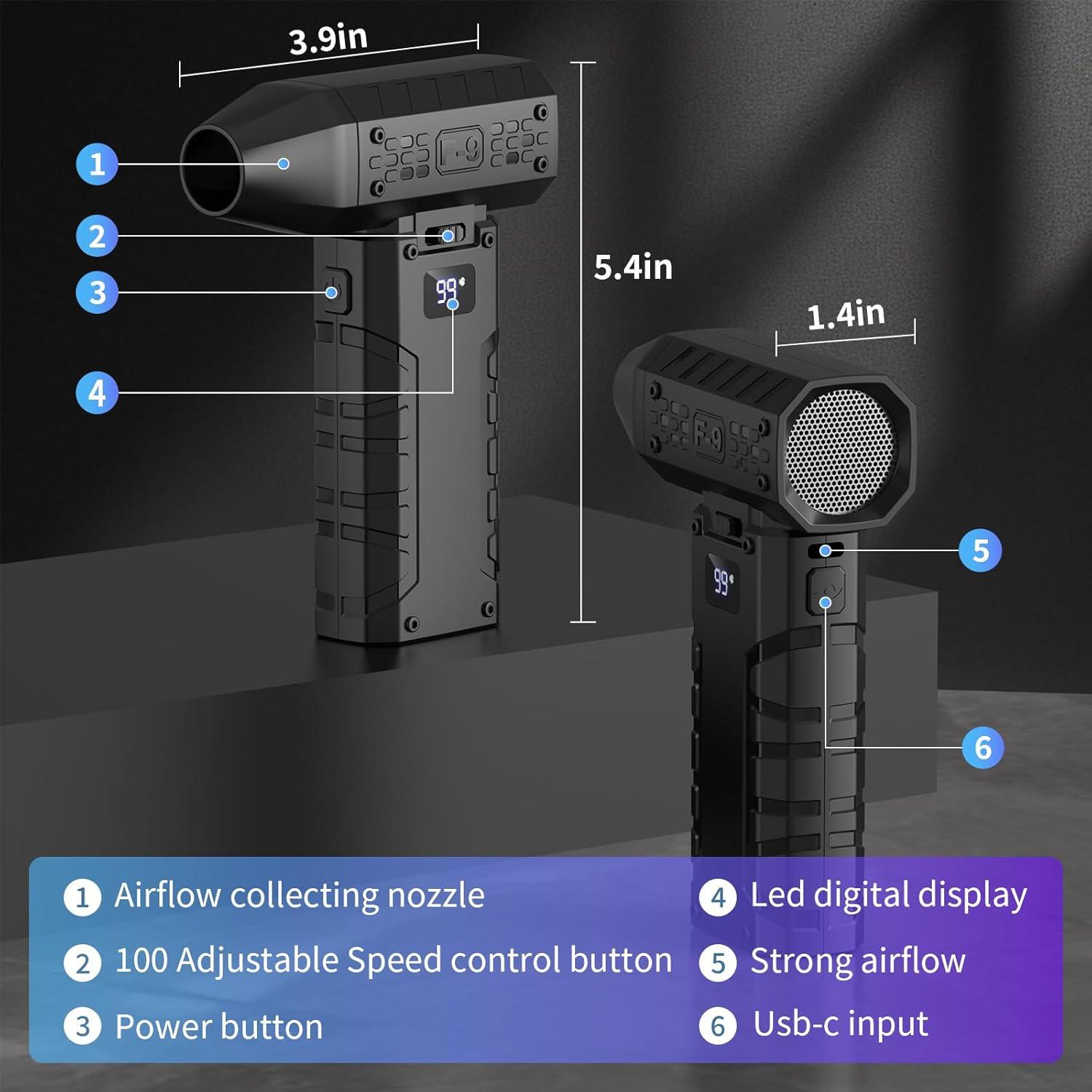 Soplador de Aire Eléctrico Inalámbrico Vynoblip 110,000 RPM