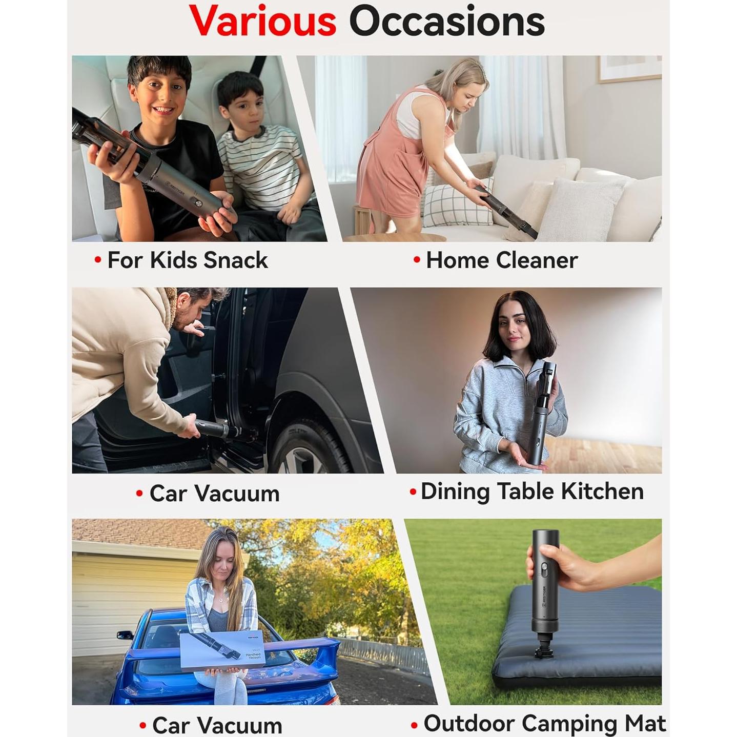 Aspiradora Inalámbrica REDTIGER VAC21 21000PA 70 Min Carga Rápida