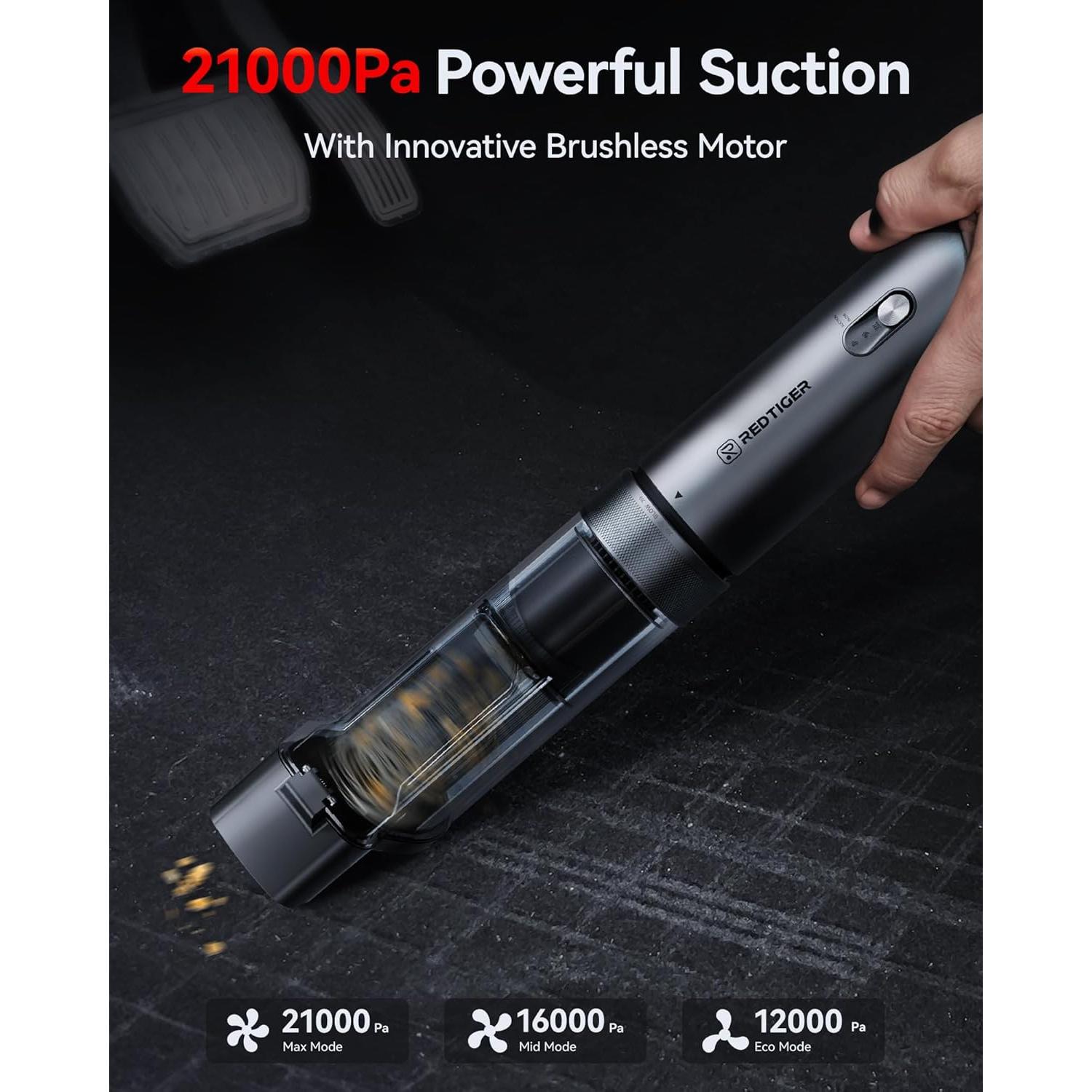 Aspiradora Inalámbrica REDTIGER VAC21 21000PA 70 Min Carga Rápida