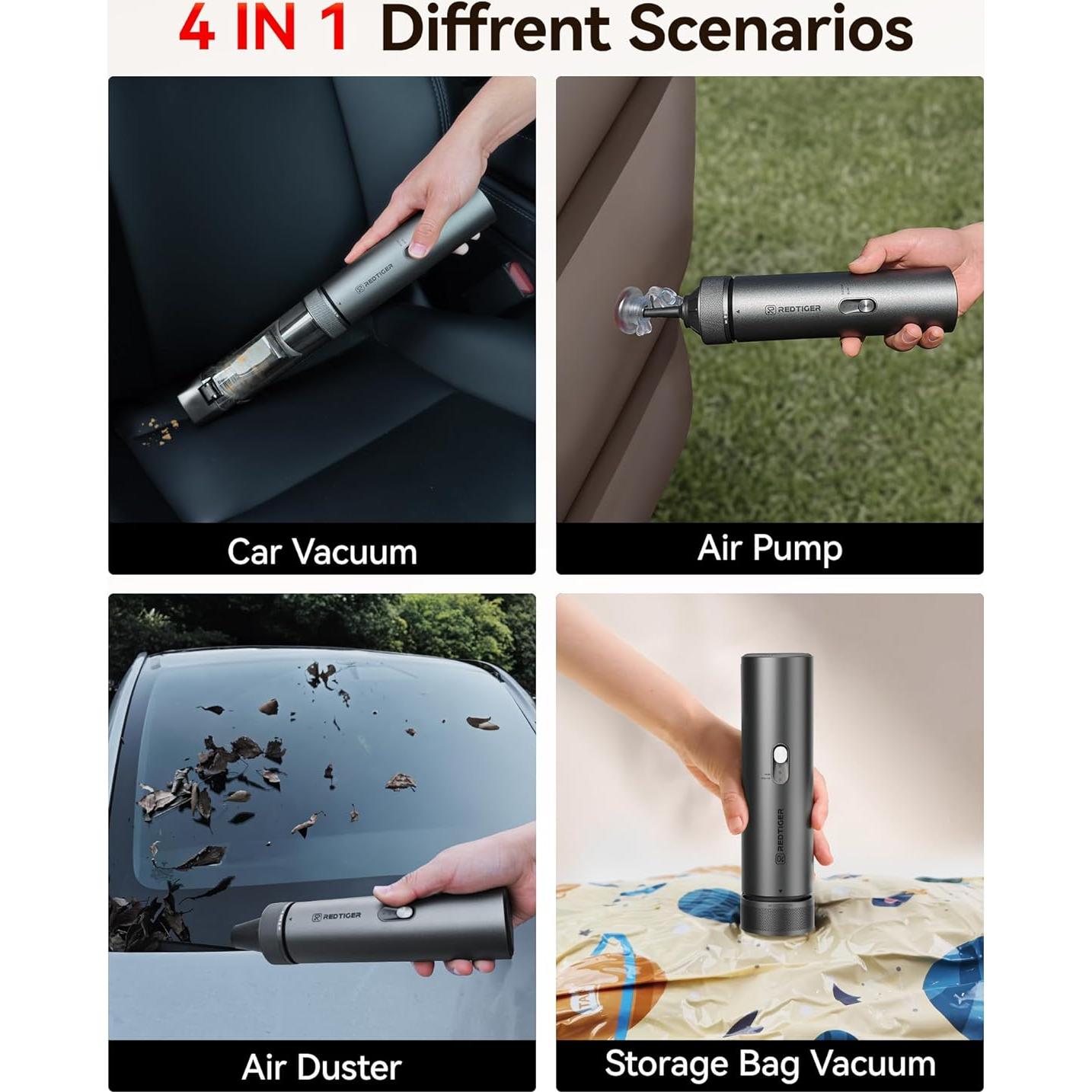 Aspiradora Inalámbrica REDTIGER VAC21 21000PA 70 Min Carga Rápida