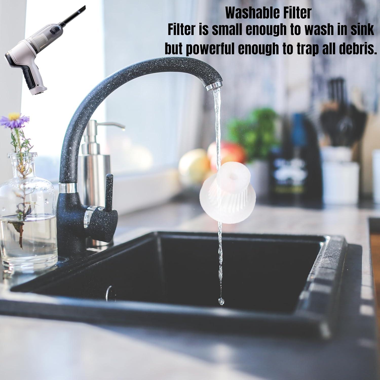 Aspiradora de Mano GajetNest GJ Plateado 2-en-1 HEPA 9000 PA