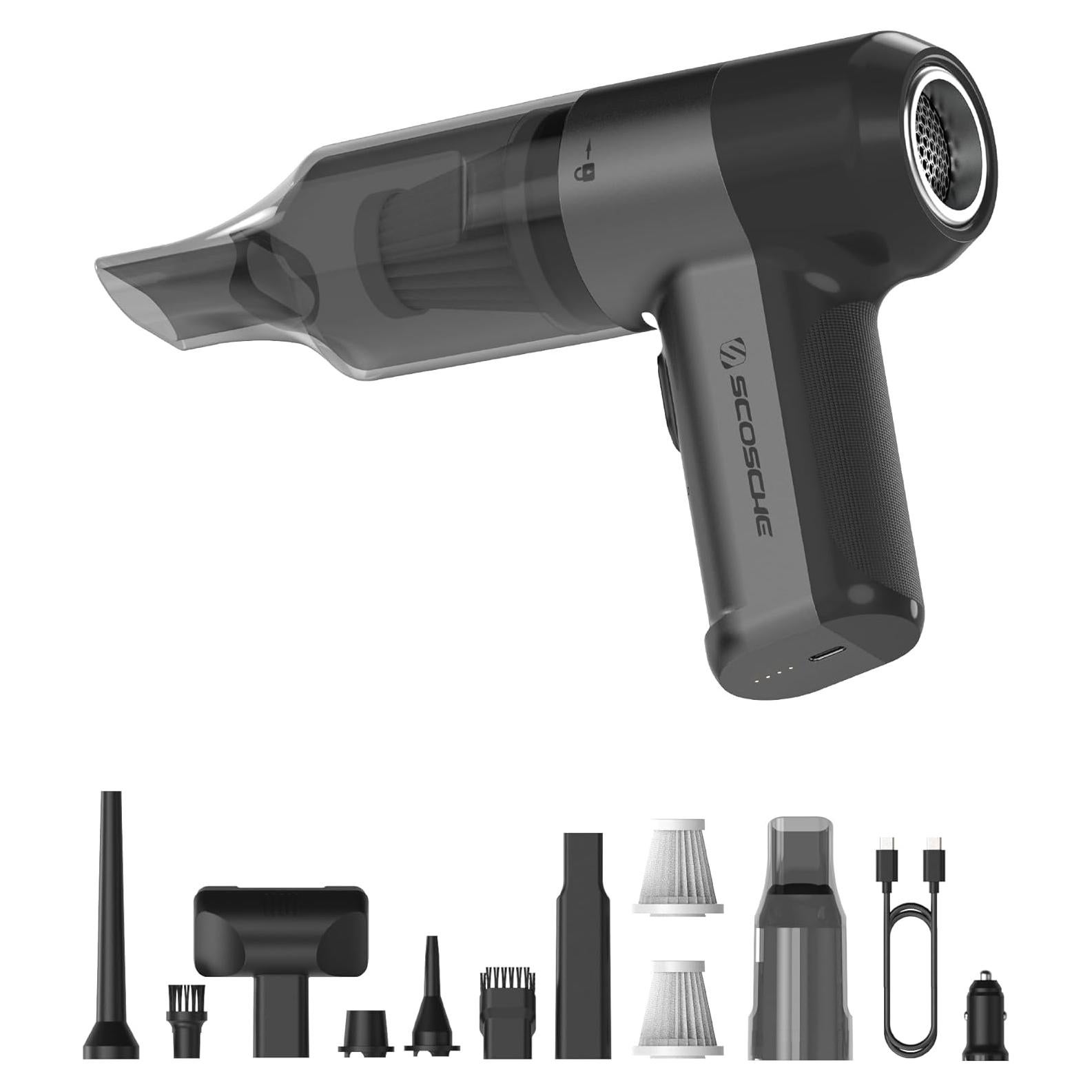 Aspiradora de Mano Inalámbrica Scosche SCOVAC 4 en 1, 12000 PA