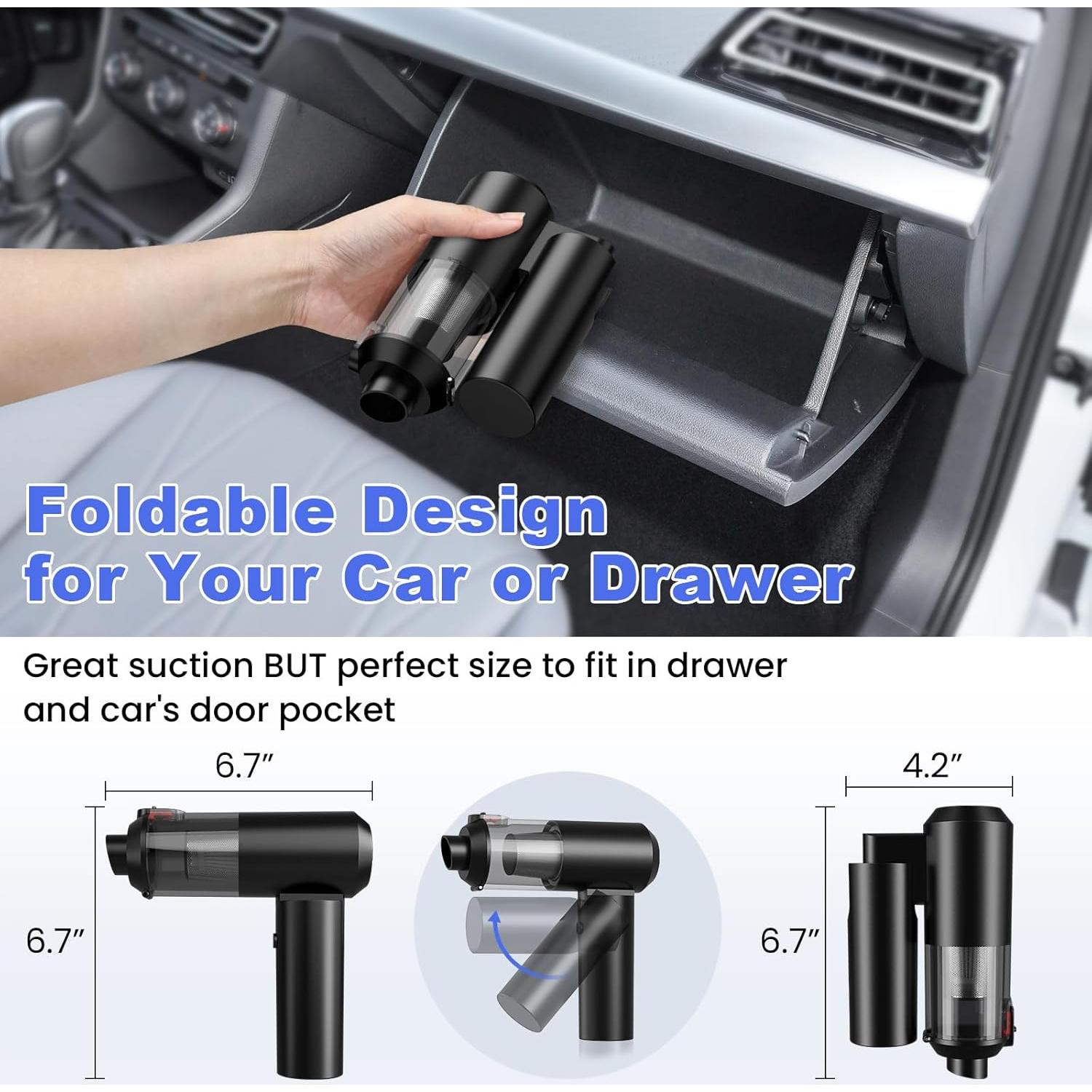 Aspiradora de Coche JYNSROU S2 Portátil 16000PA Sin Cable