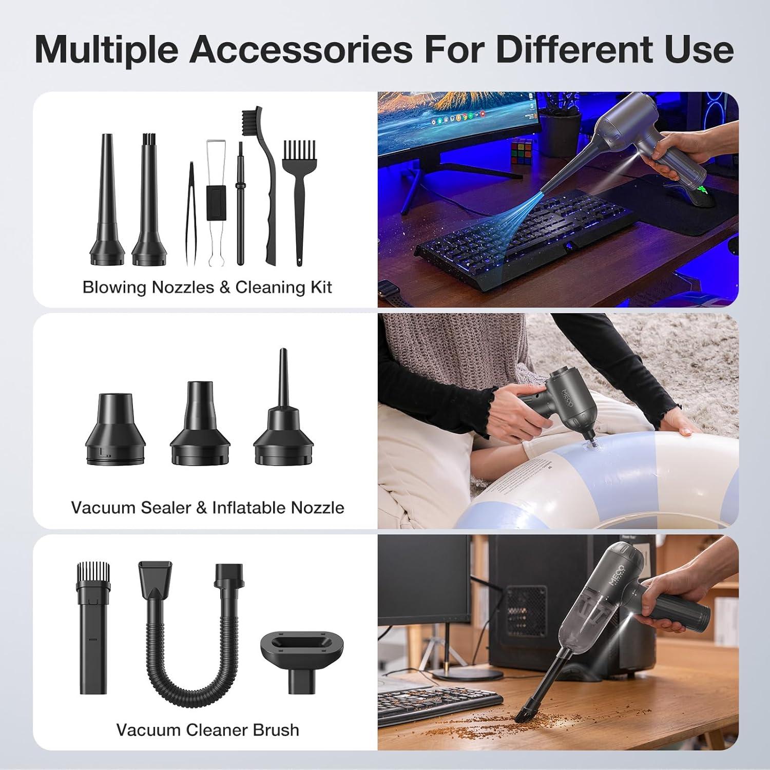 Soplador de Aire Comprimido MECO ELEVERDE 4 en 1 130000RPM