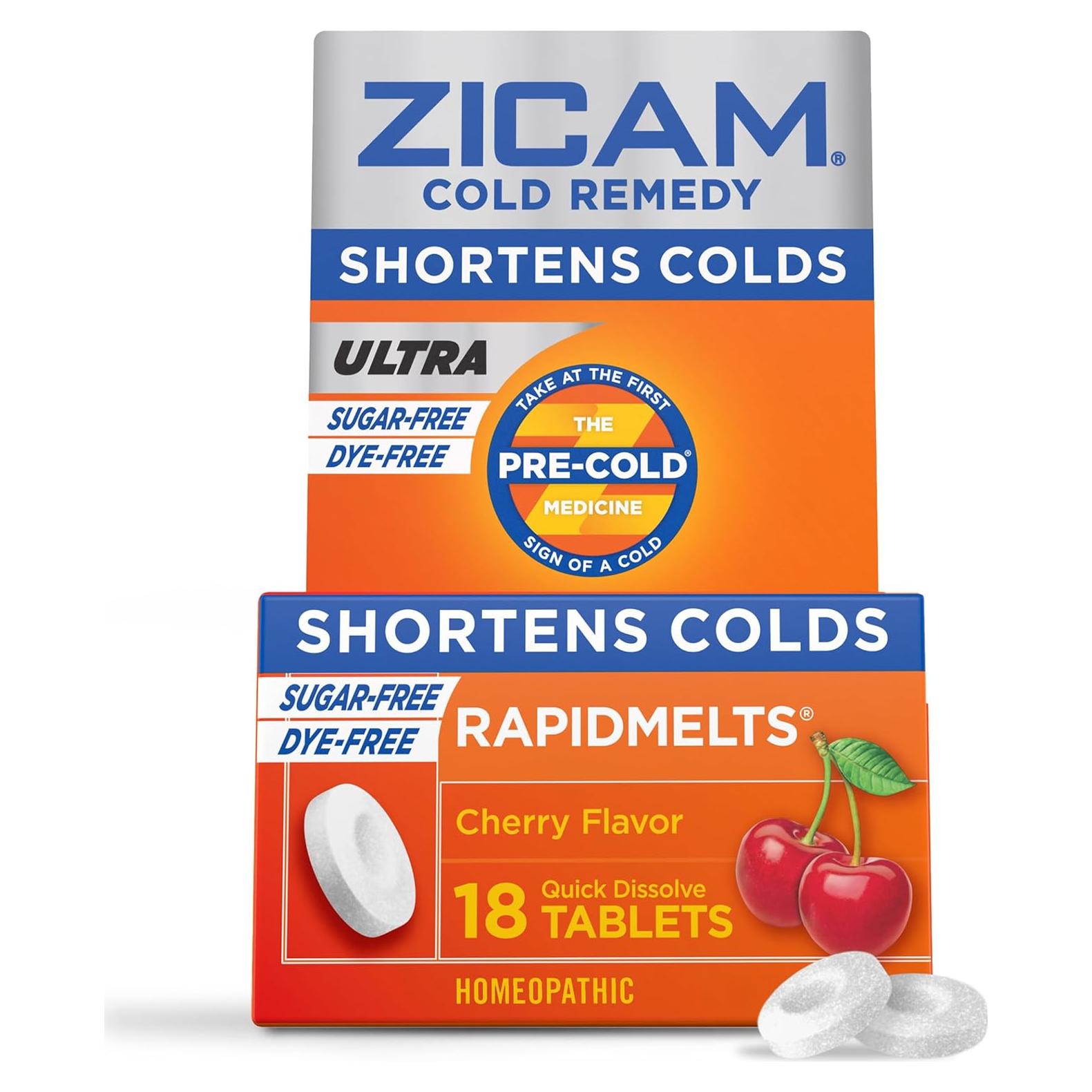 Zicam Remedio para el Resfriado Zinc Rapidmelts Cereza 18 Tabletas
