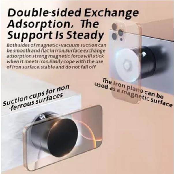 Soporte para Teléfono Móvil Magnético Plegable Succión Negro