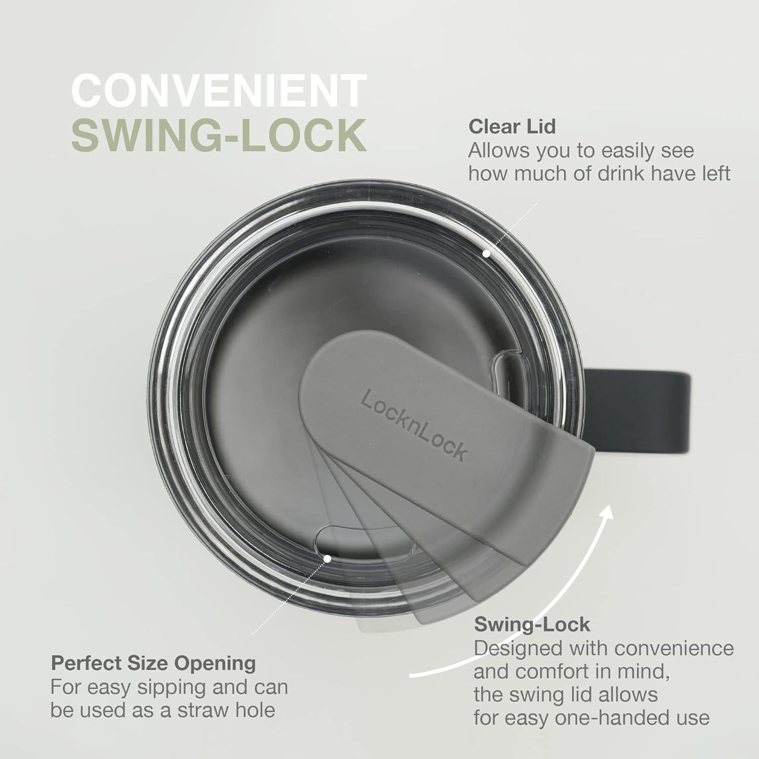 Taza Aislada LocknLock Metro 473 ml Acero Inoxidable Negra