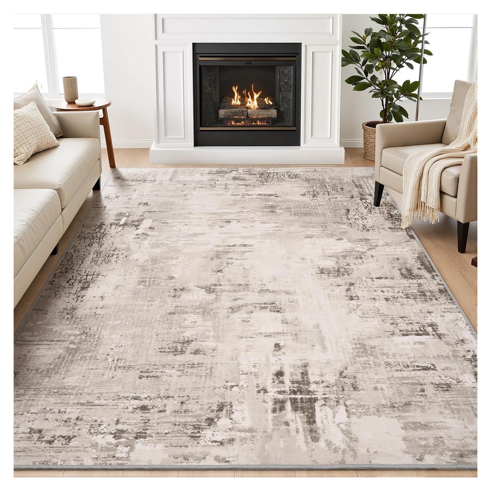 Alfombra MontVoo 8x10 Lavable Antideslizante Suave Marrón