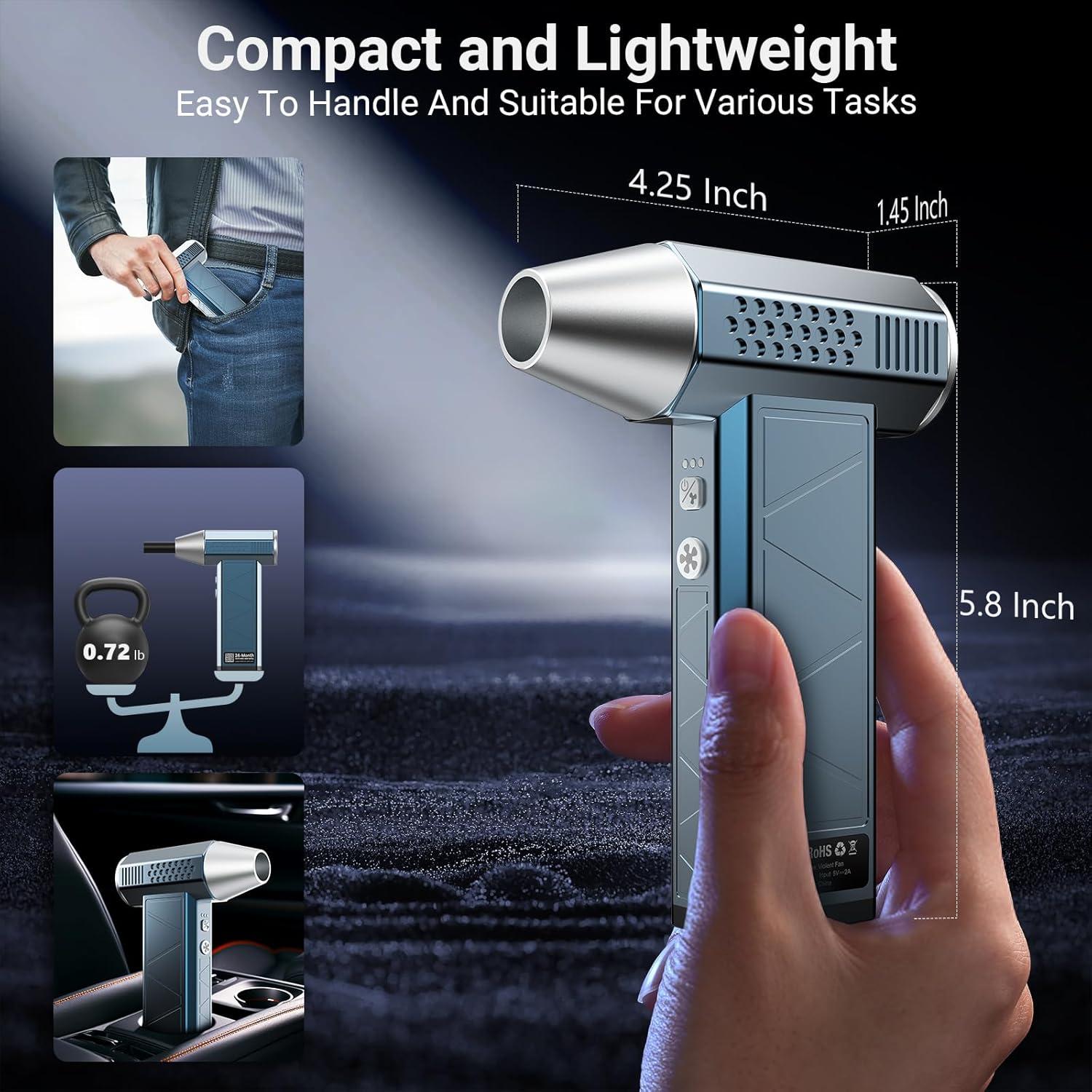 Soplador de Aire Comprimido Hingso 380000RPM Recargable 6000mAh