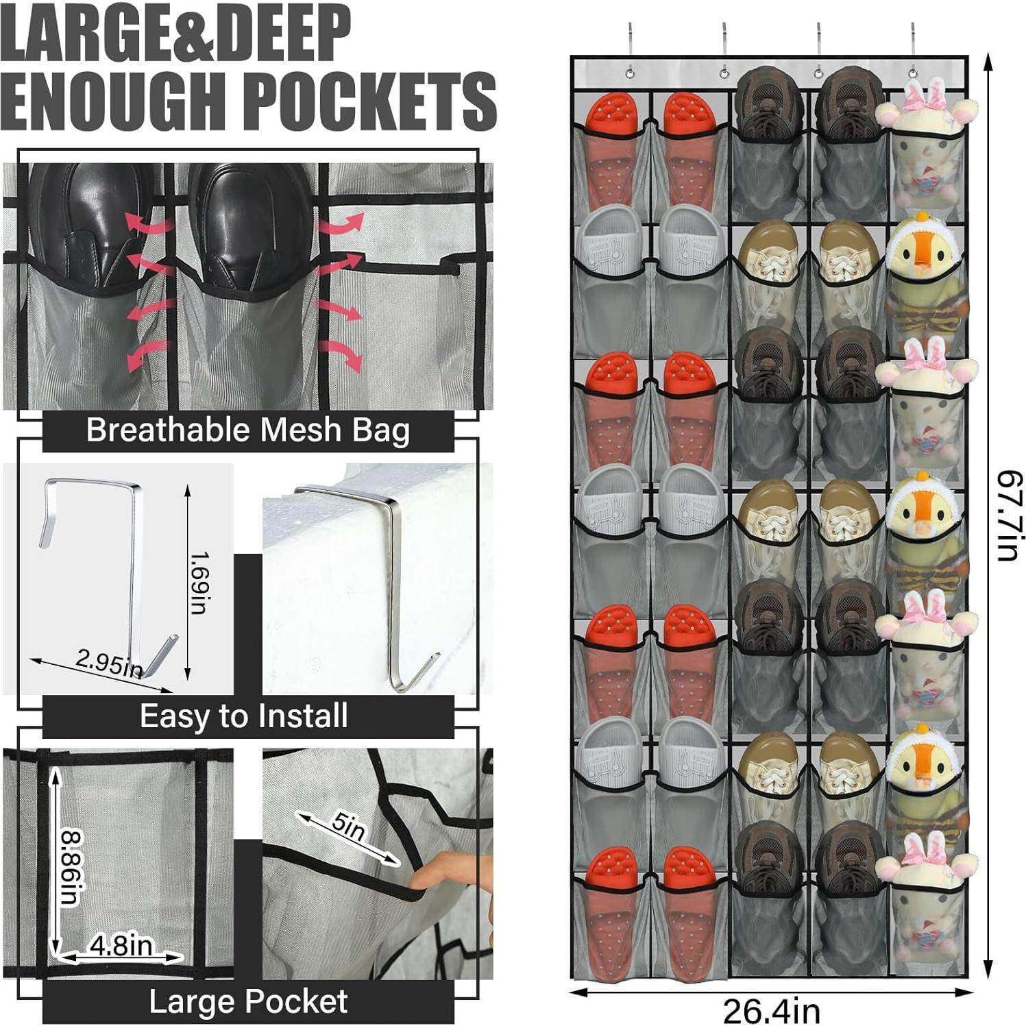 Organizador de Zapatos Windyun 2 Pcs 35 Bolsillos Malla