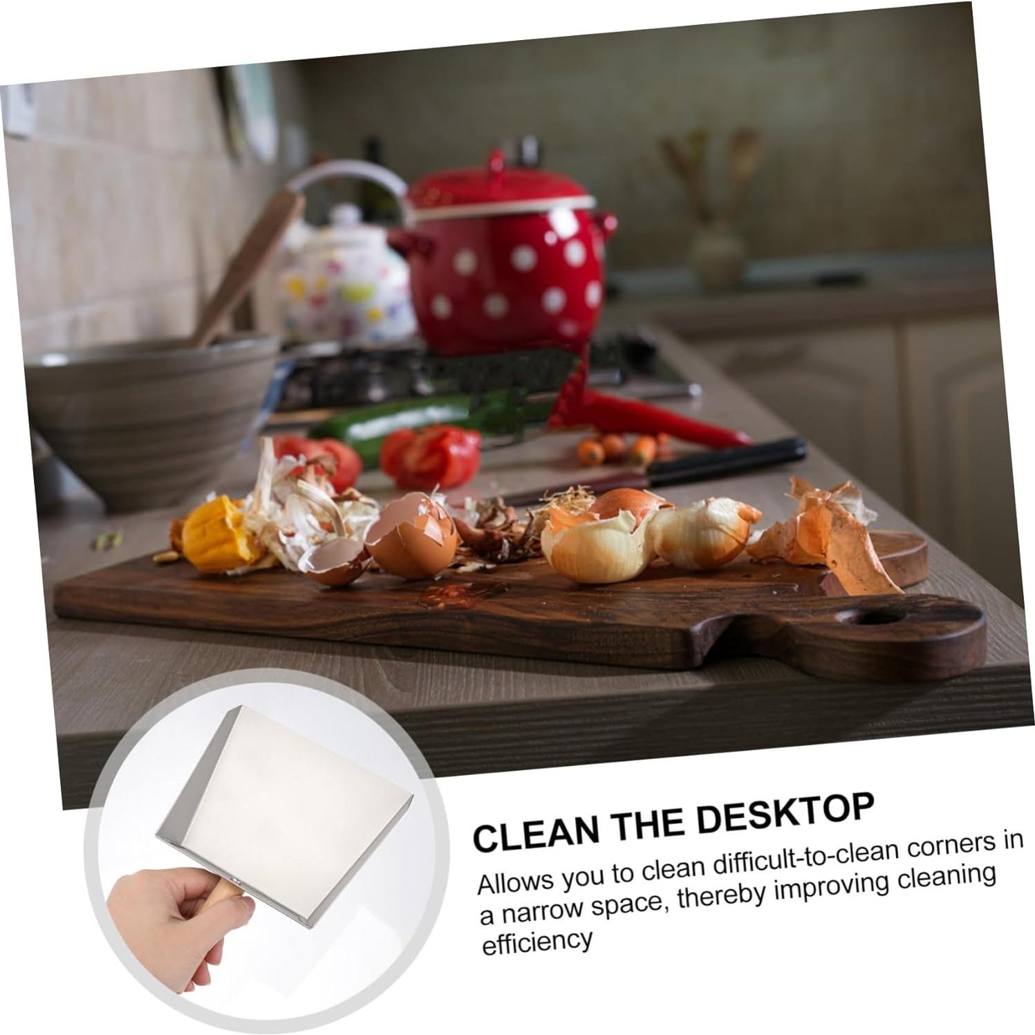 Mini Recogedor de Basura Healifty de Acero Inoxidable Plata 22x14cm