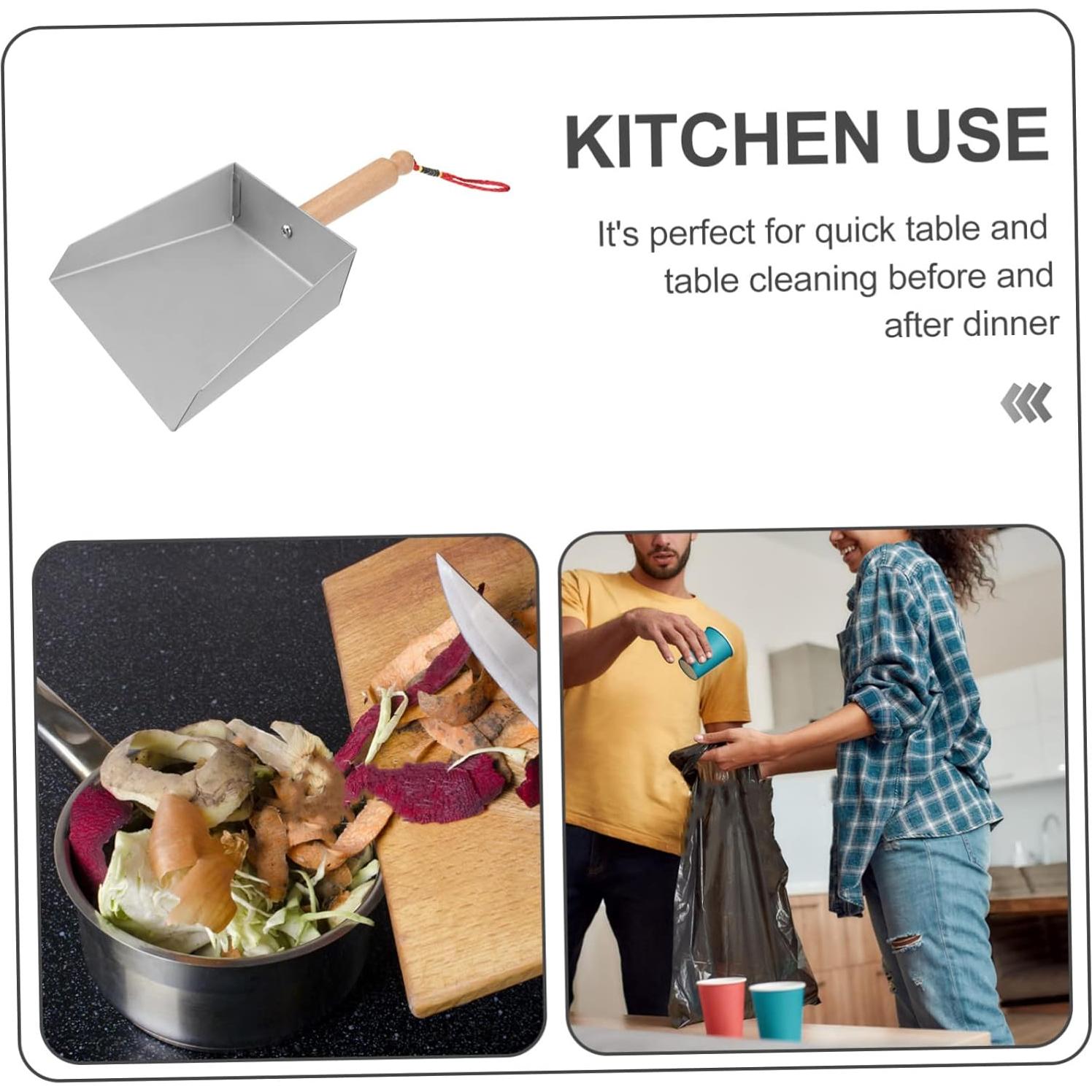 Mini Recogedor de Basura Healifty de Acero Inoxidable Plata 22x14cm