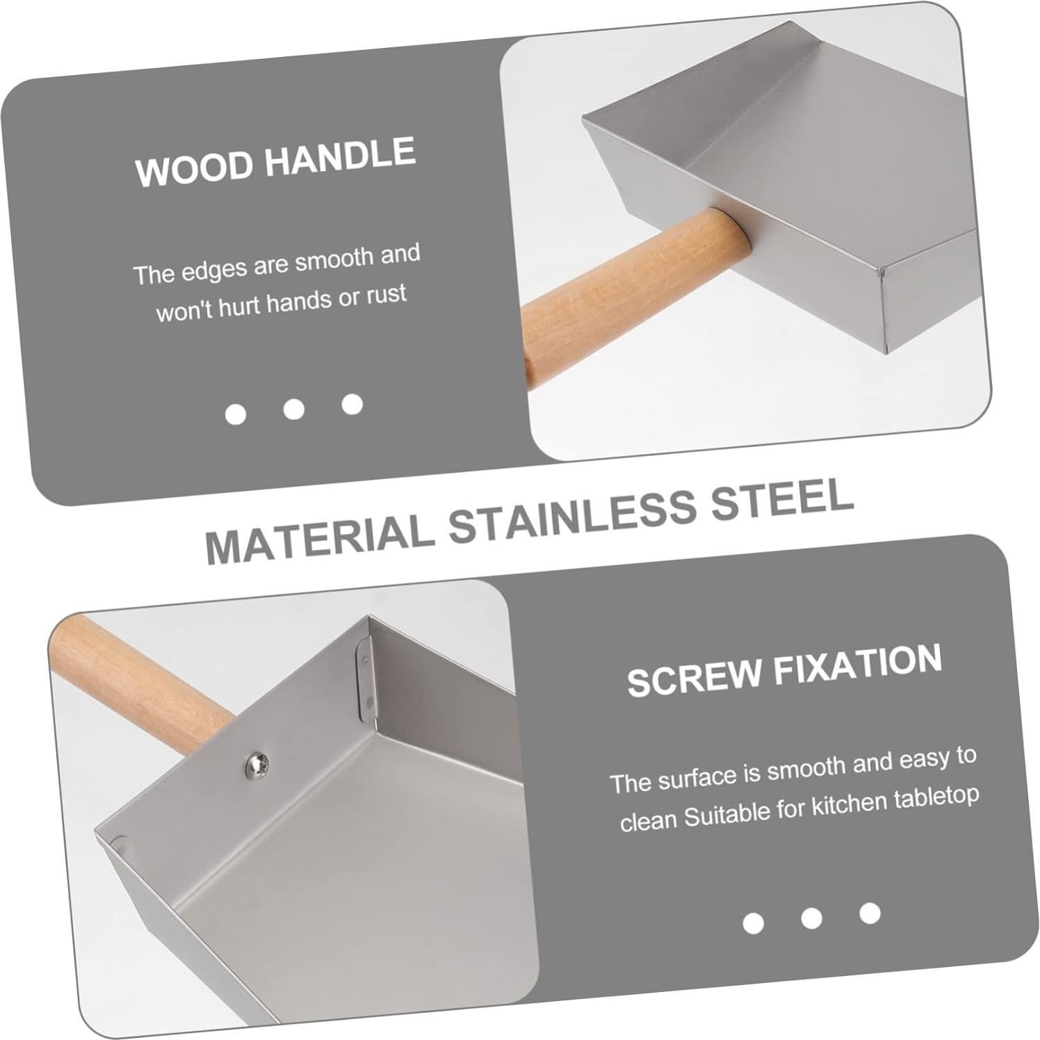 Mini Recogedor de Basura Healifty de Acero Inoxidable Plata 22x14cm