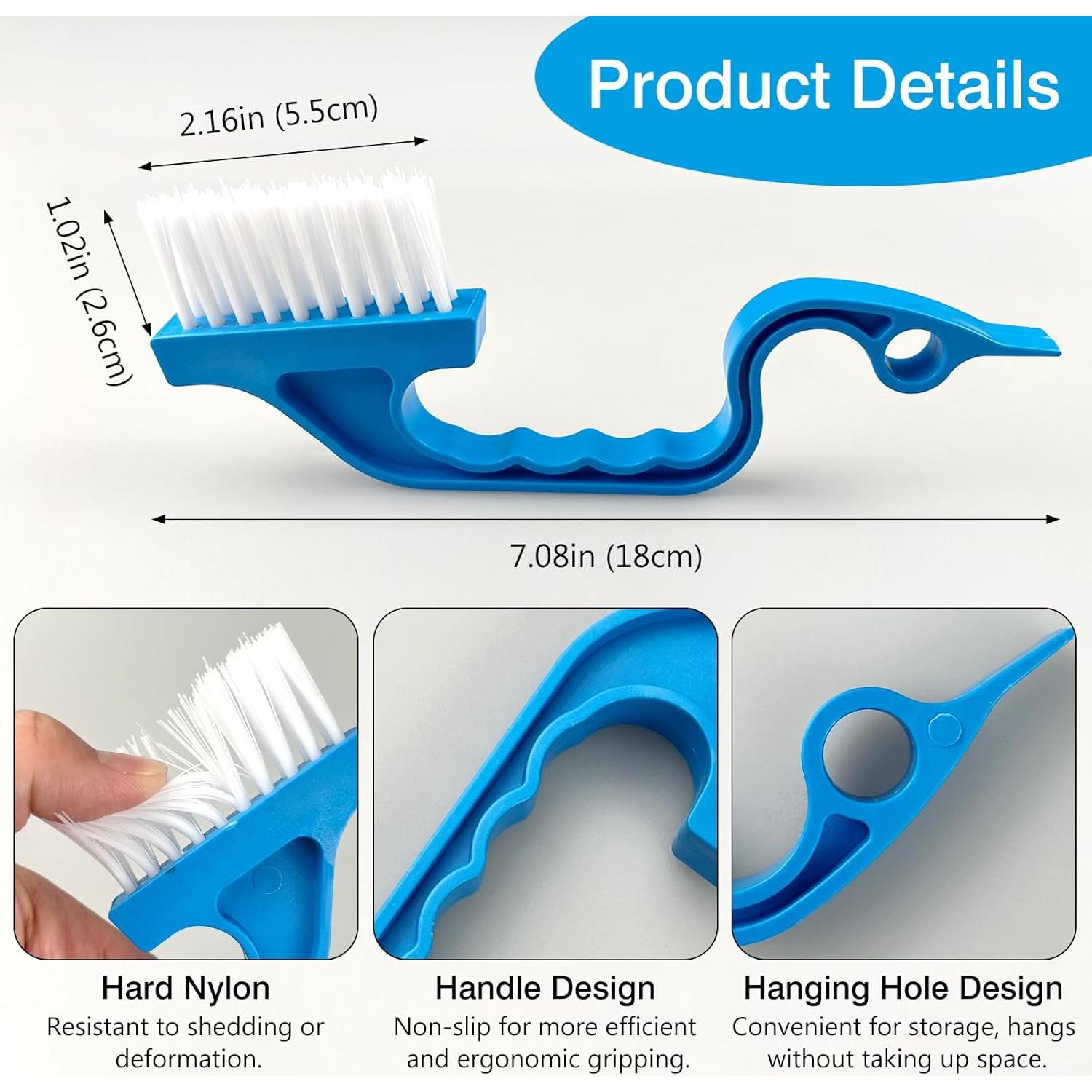 Juego de Cepillos de Limpieza de Rieles de Ventana Jaasuee - 2 Unidades Ergonómicas