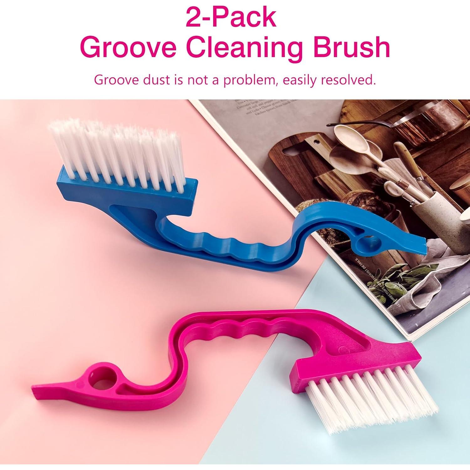 Juego de Cepillos de Limpieza de Rieles de Ventana Jaasuee - 2 Unidades Ergonómicas