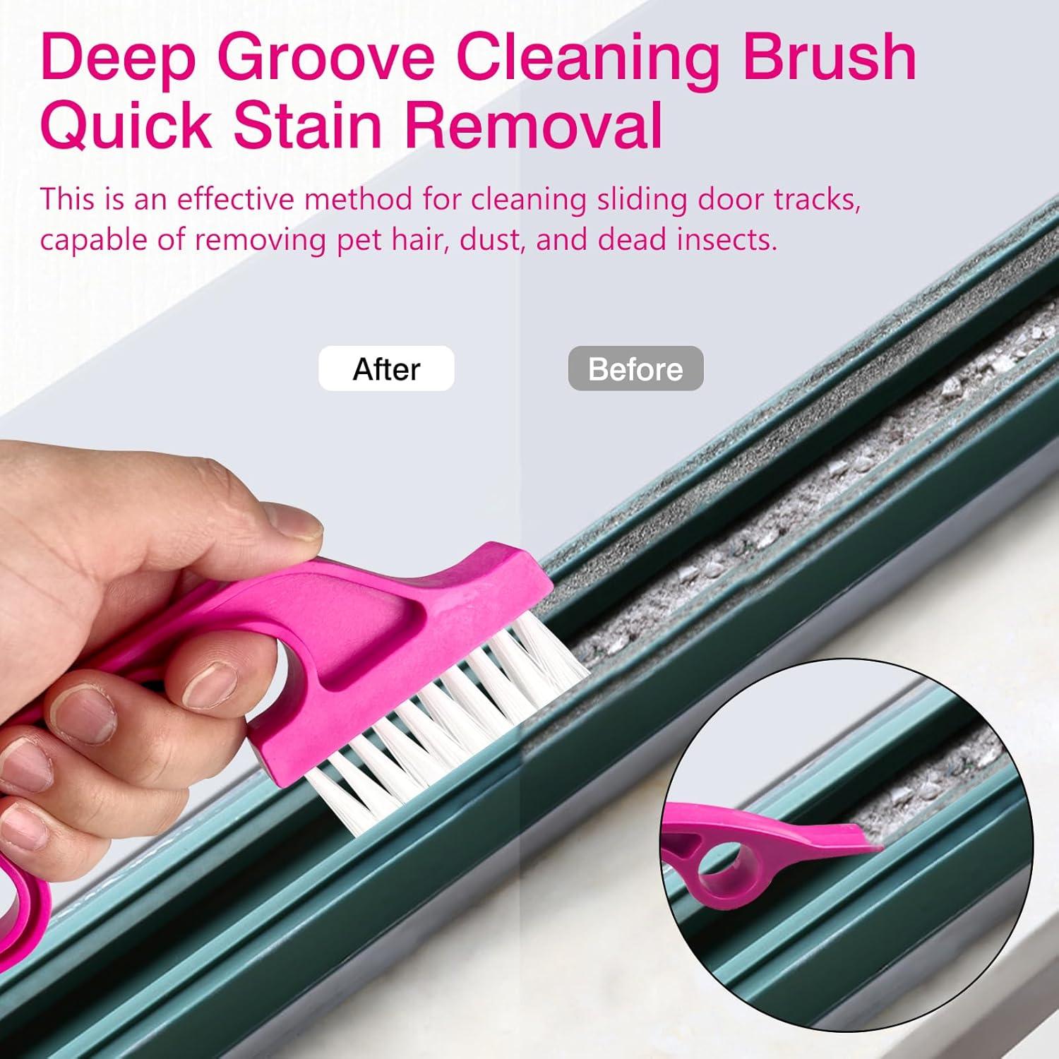 Juego de Cepillos de Limpieza de Rieles de Ventana Jaasuee - 2 Unidades Ergonómicas