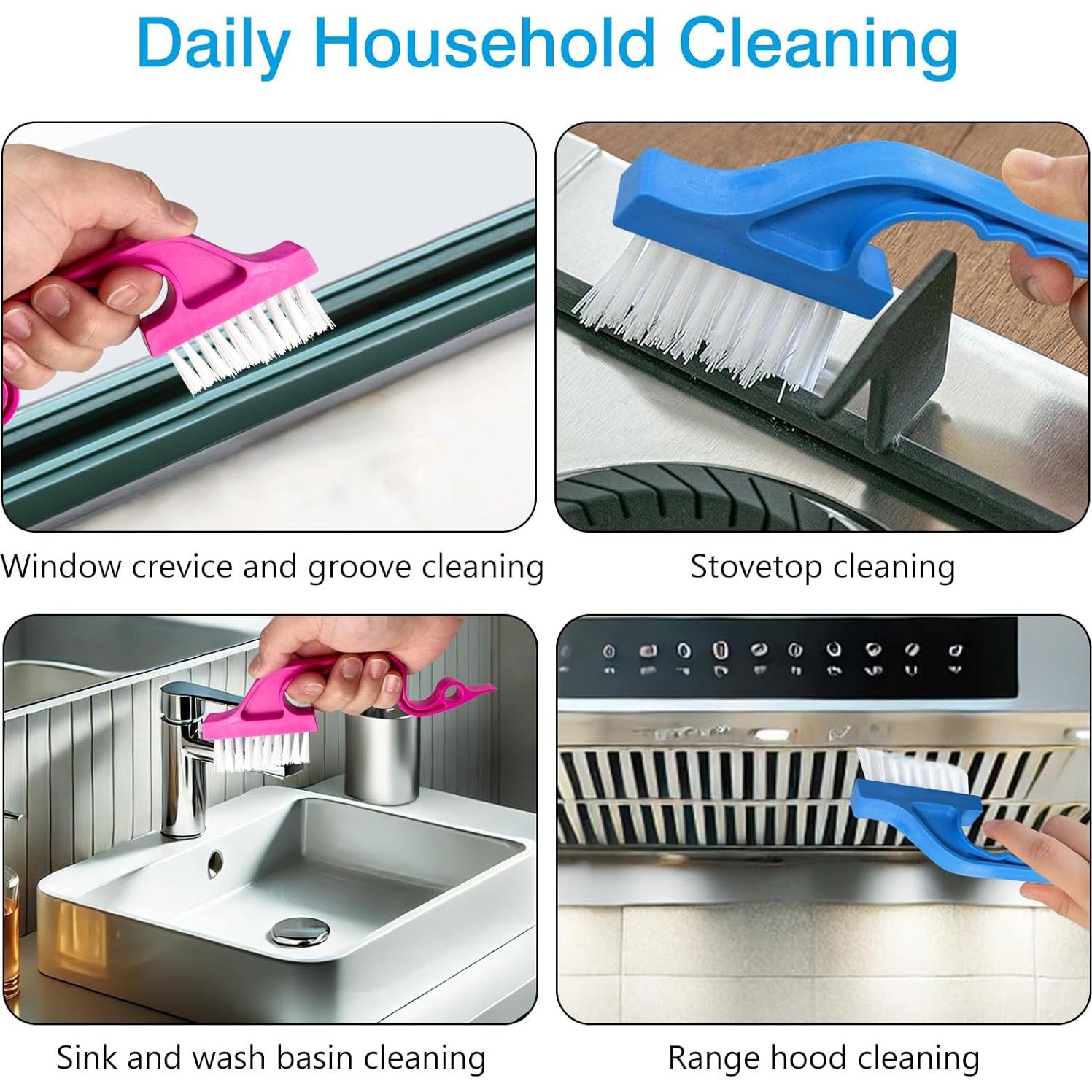 Juego de Cepillos de Limpieza de Rieles de Ventana Jaasuee - 2 Unidades Ergonómicas