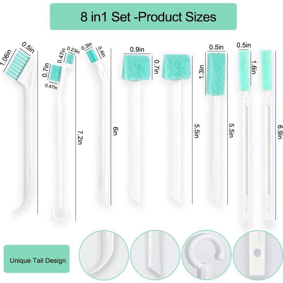 Juego de 8 Cepillos de Limpieza WSepascI para Espacios Reducidos