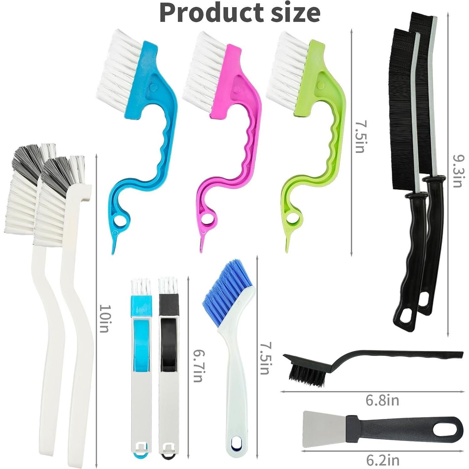 Juego de 12 Cepillos de Limpieza Maahongh - Multiusos y Ergonómico