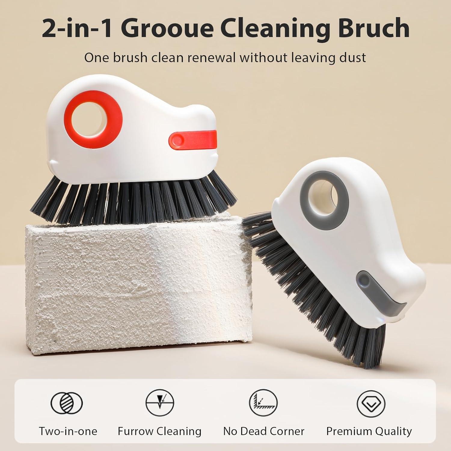 Cepillo de limpieza de rieles de ventana Tyqour 2 en 1